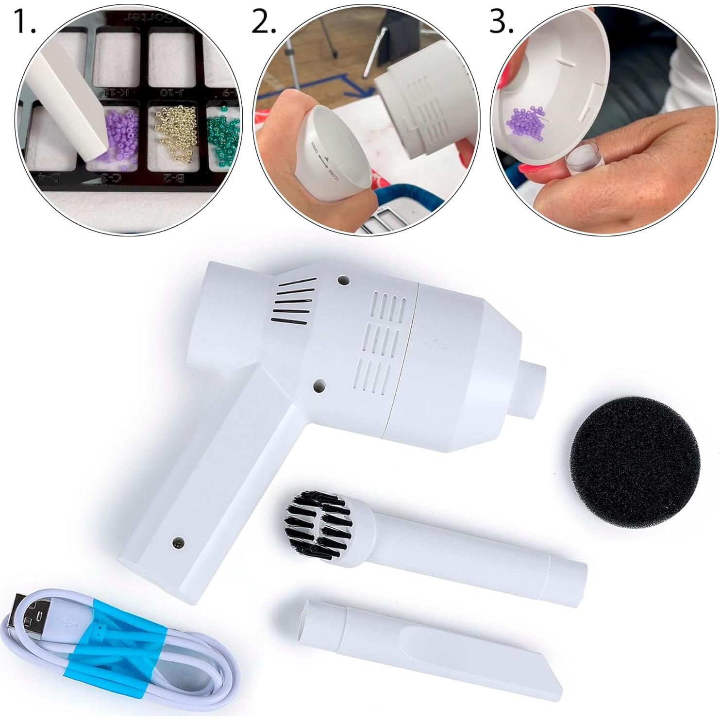 Aspiradora de Mano Inalámbrica PotomacBeads BeadVac Blanca