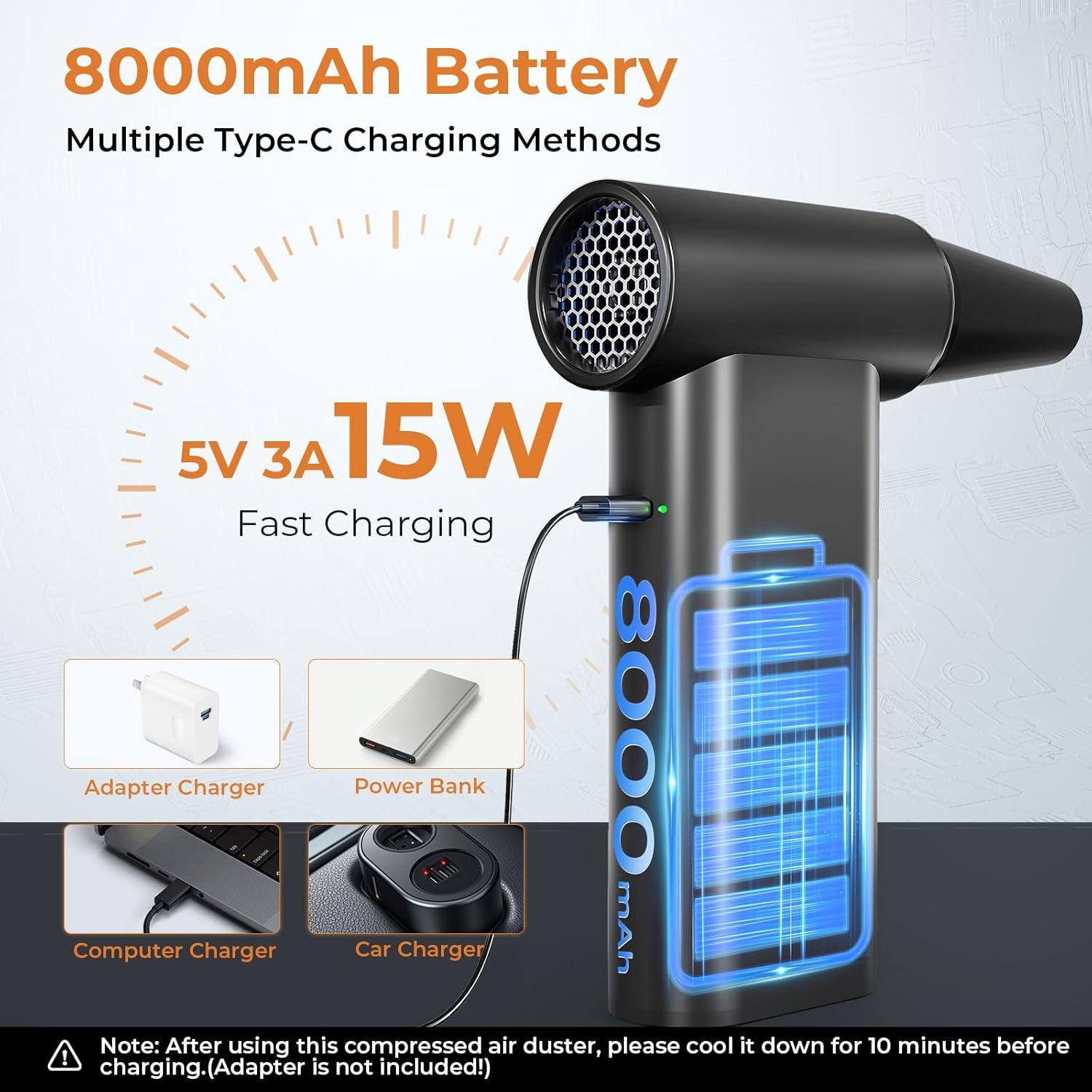 Soplador de Aire Comprimido PowerUrus 8000mAh 4 Velocidades