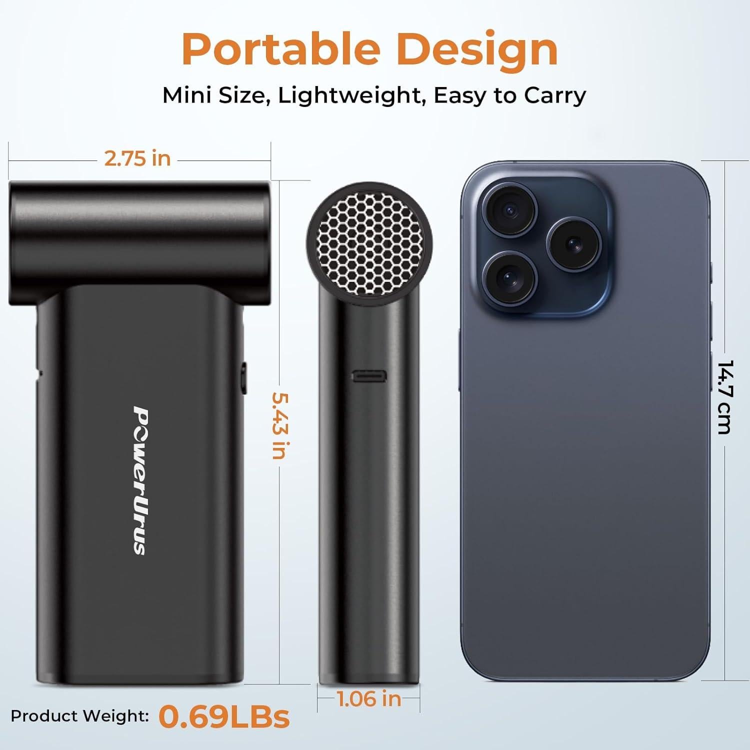 Soplador de Aire Comprimido PowerUrus 8000mAh 4 Velocidades