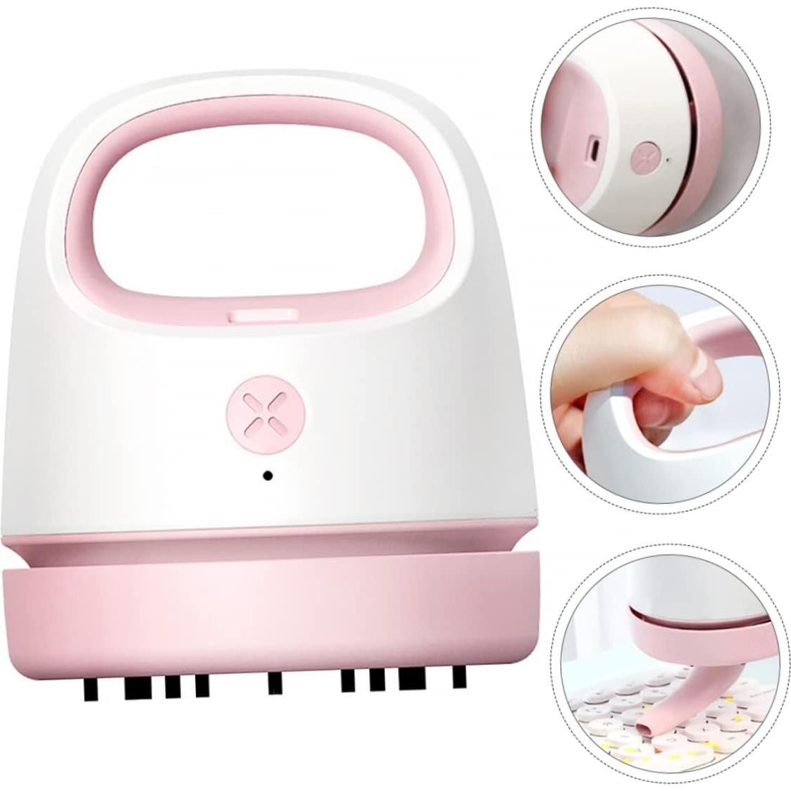 Aspiradora de Mano LOEFLIFA USB Rosa 9.9x8.6cm Recargable