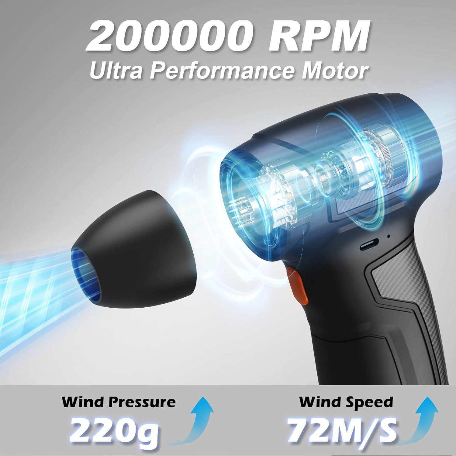 Soplador de Aire Eléctrico Tomzio 200,000 RPM Naranja