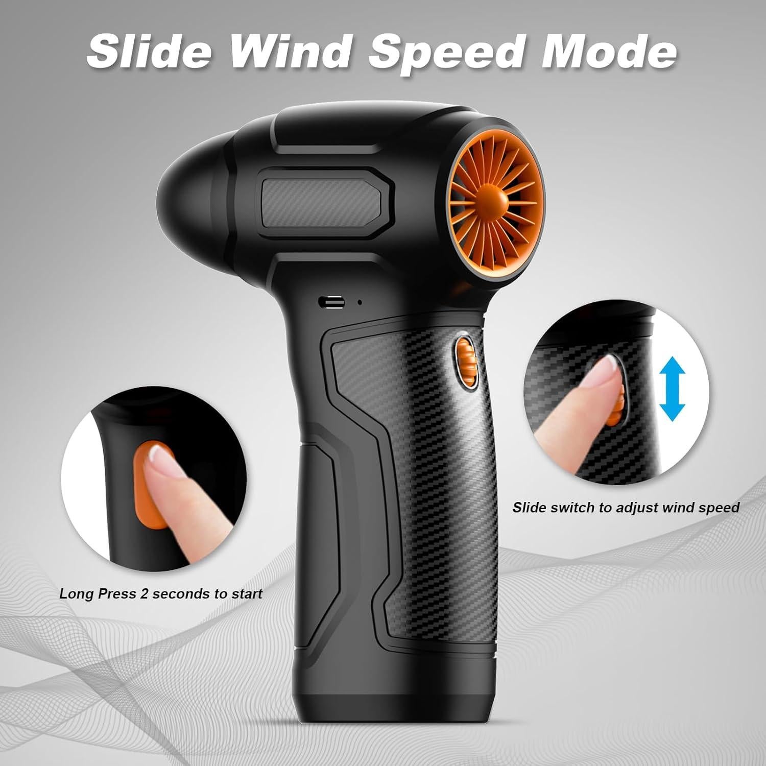 Soplador de Aire Eléctrico Tomzio 200,000 RPM Naranja