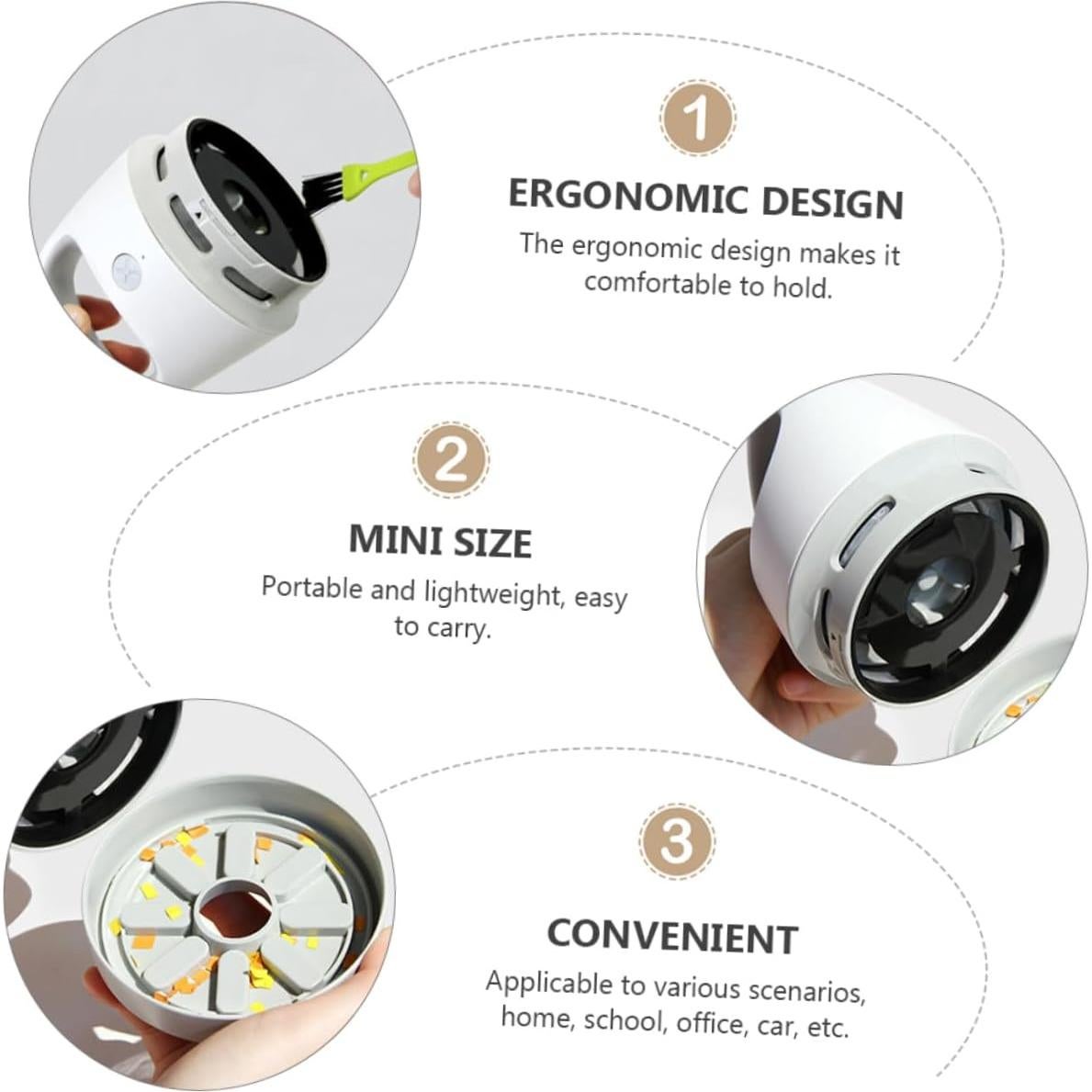 Aspiradora de escritorio portátil HOLIDYOYO 9.9x8.6cm USB