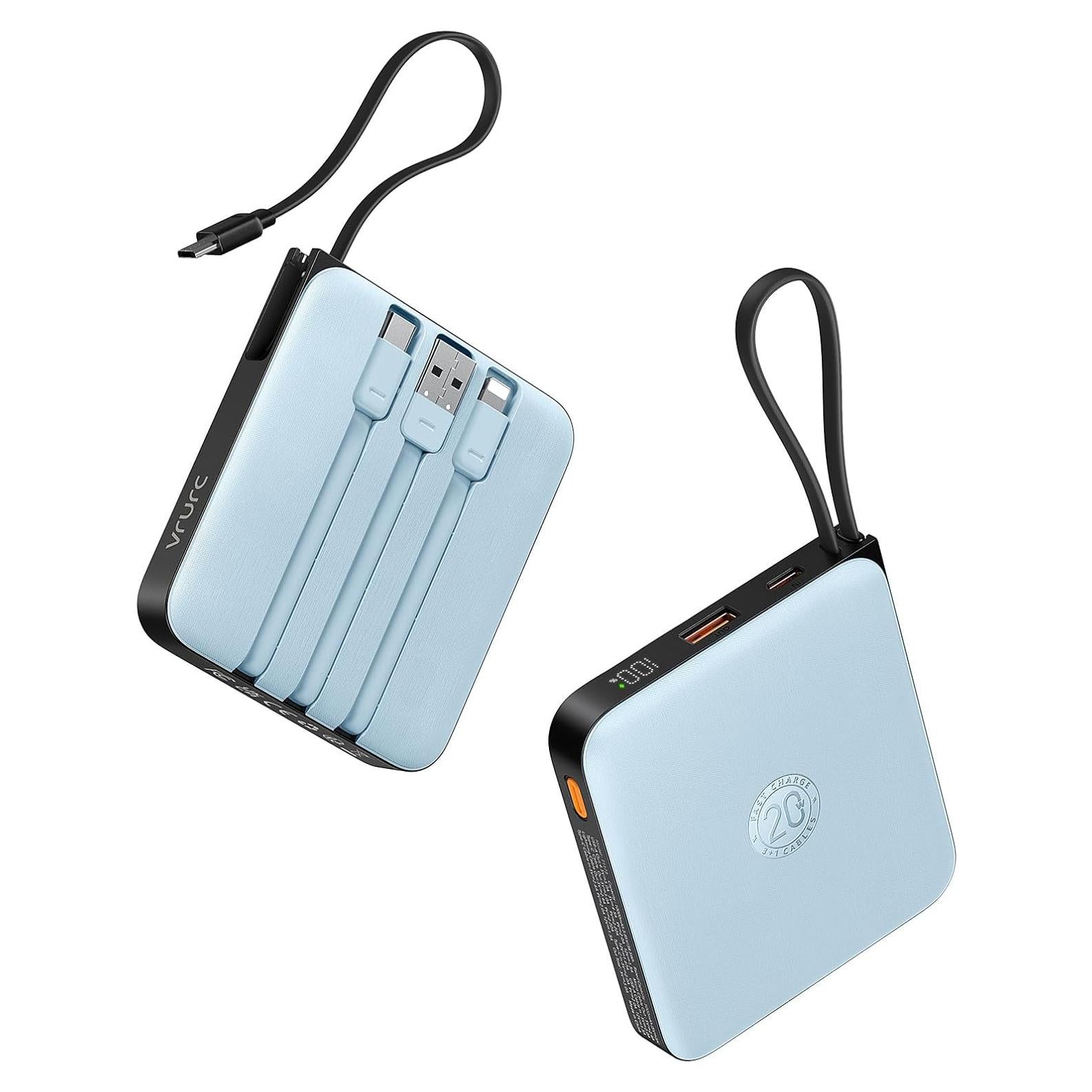 Cargador Portátil VRURC 10000mAh Carga Rápida 20W Azul