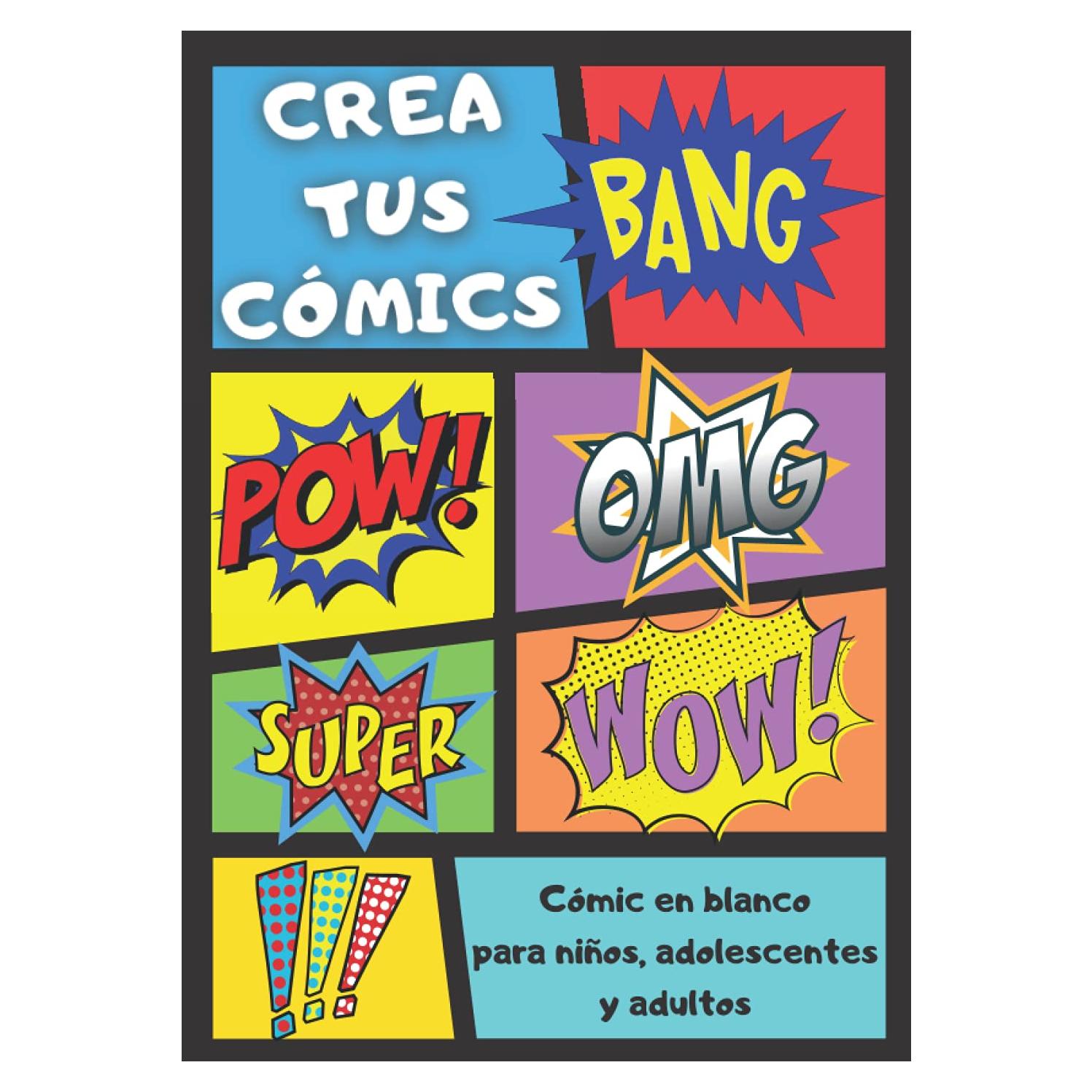 Crea tus cómics: Cómic en Blanco para niños, adolescentes y adultos: 100 páginas para crear y escribir tus super cómics. Variedad de plantillas para todas las edades (Spanish Edition)