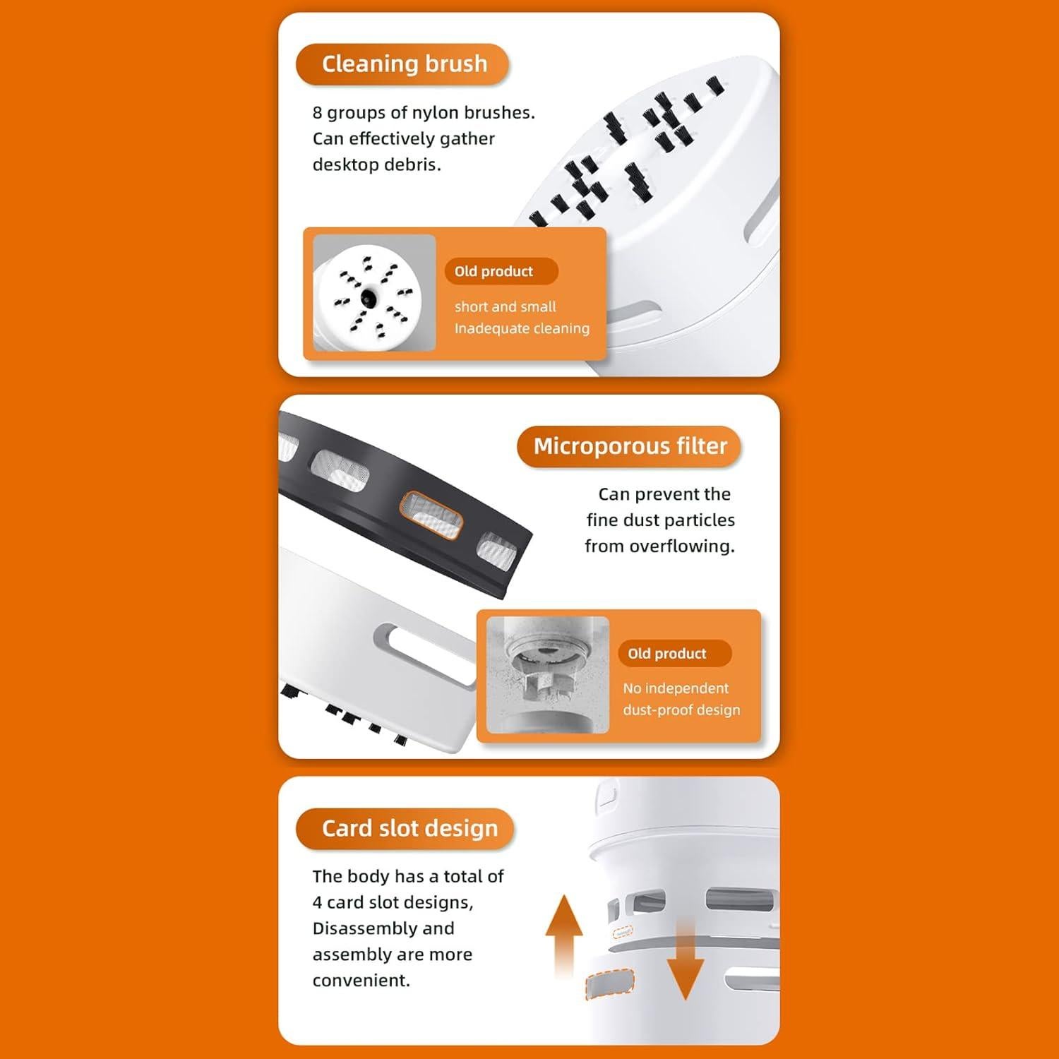 Aspiradora de Escritorio LiebeWH USB Recargable 1400mAh