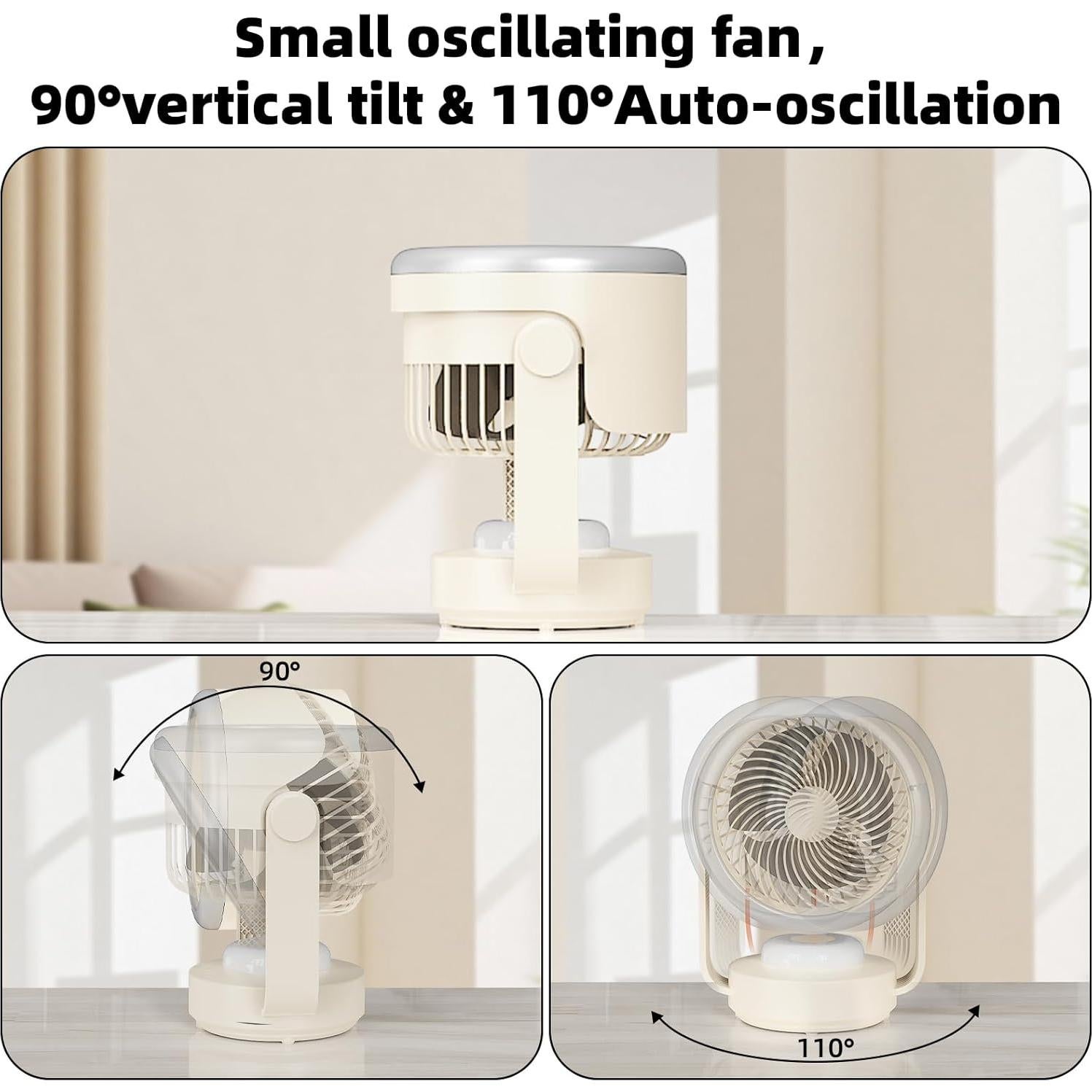 Ventilador de Mesa MEI SHUO PIN 24.1 cm Silencioso Recargable