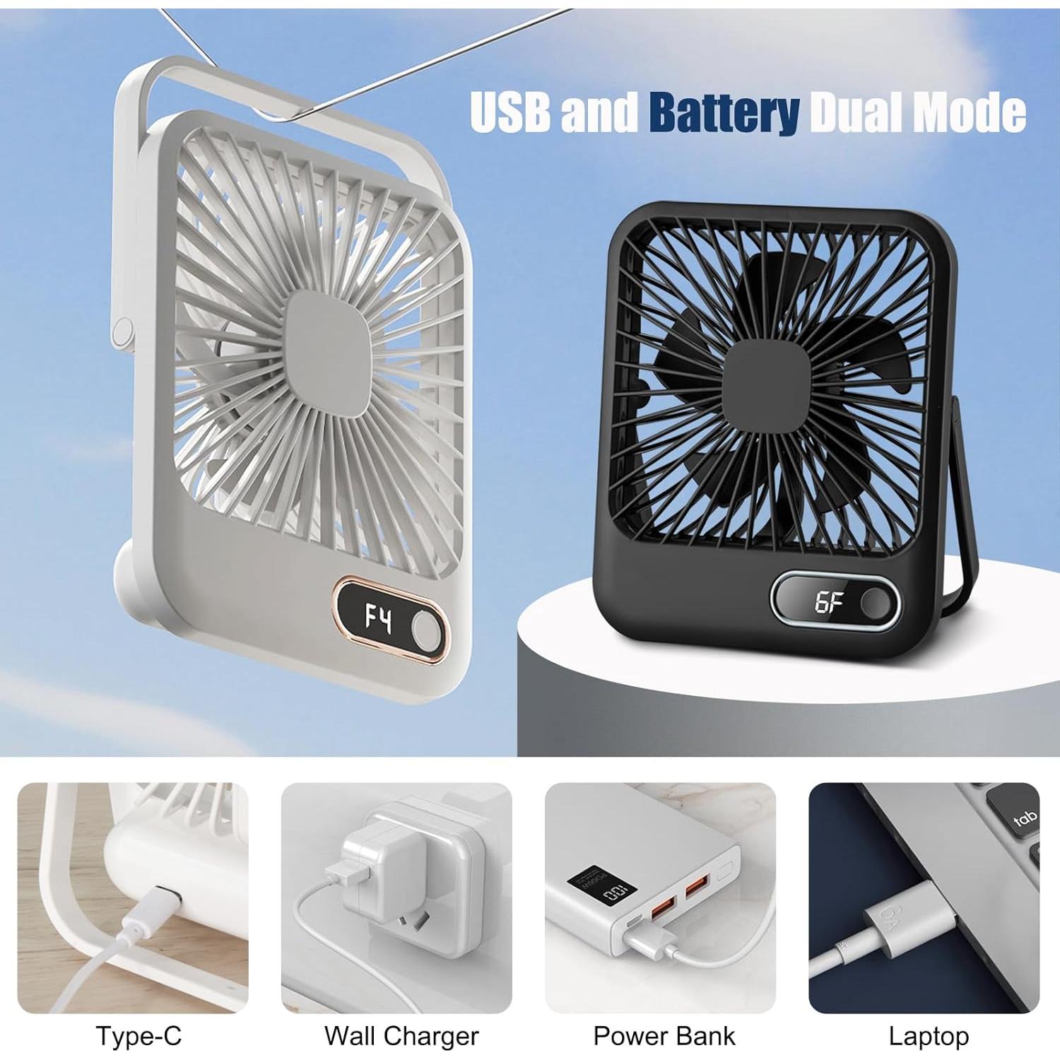 Ventilador portátil recargable Feeniupin FEE-FFK-001 6 velocidades