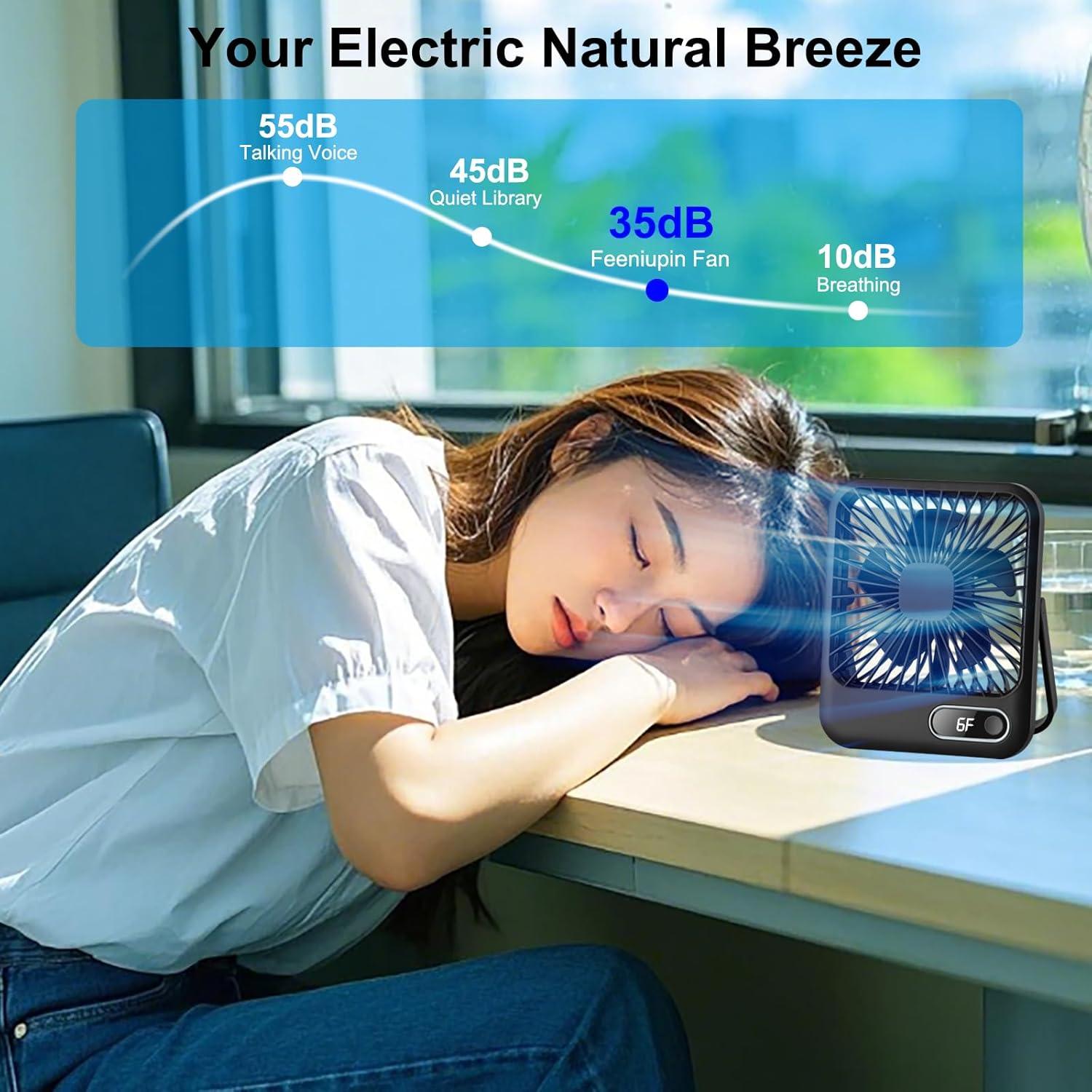 Ventilador portátil recargable Feeniupin FEE-FFK-001 6 velocidades