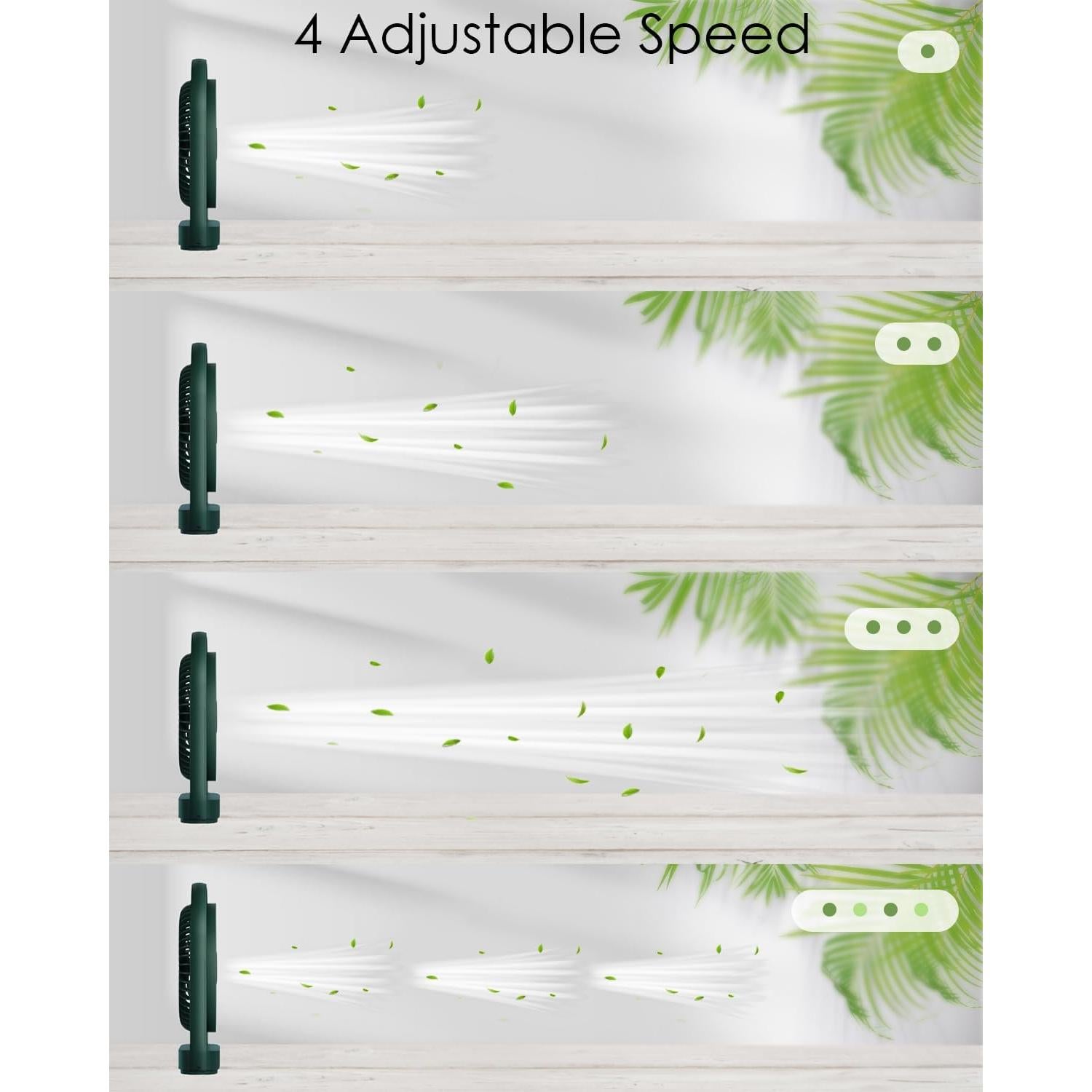 Ventilador de Mesa AceMining LK006 Verde USB 4 Velocidades