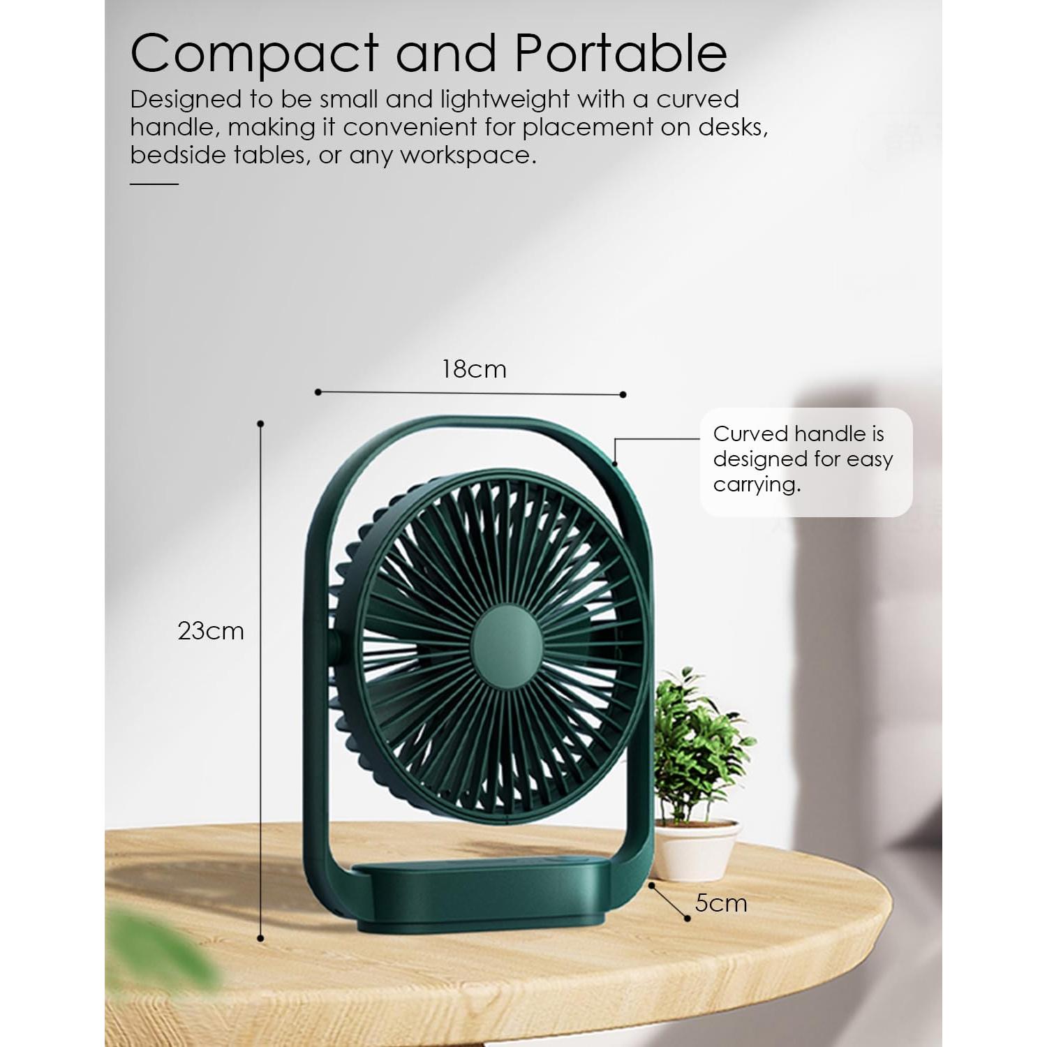 Ventilador de Mesa AceMining LK006 Verde USB 4 Velocidades