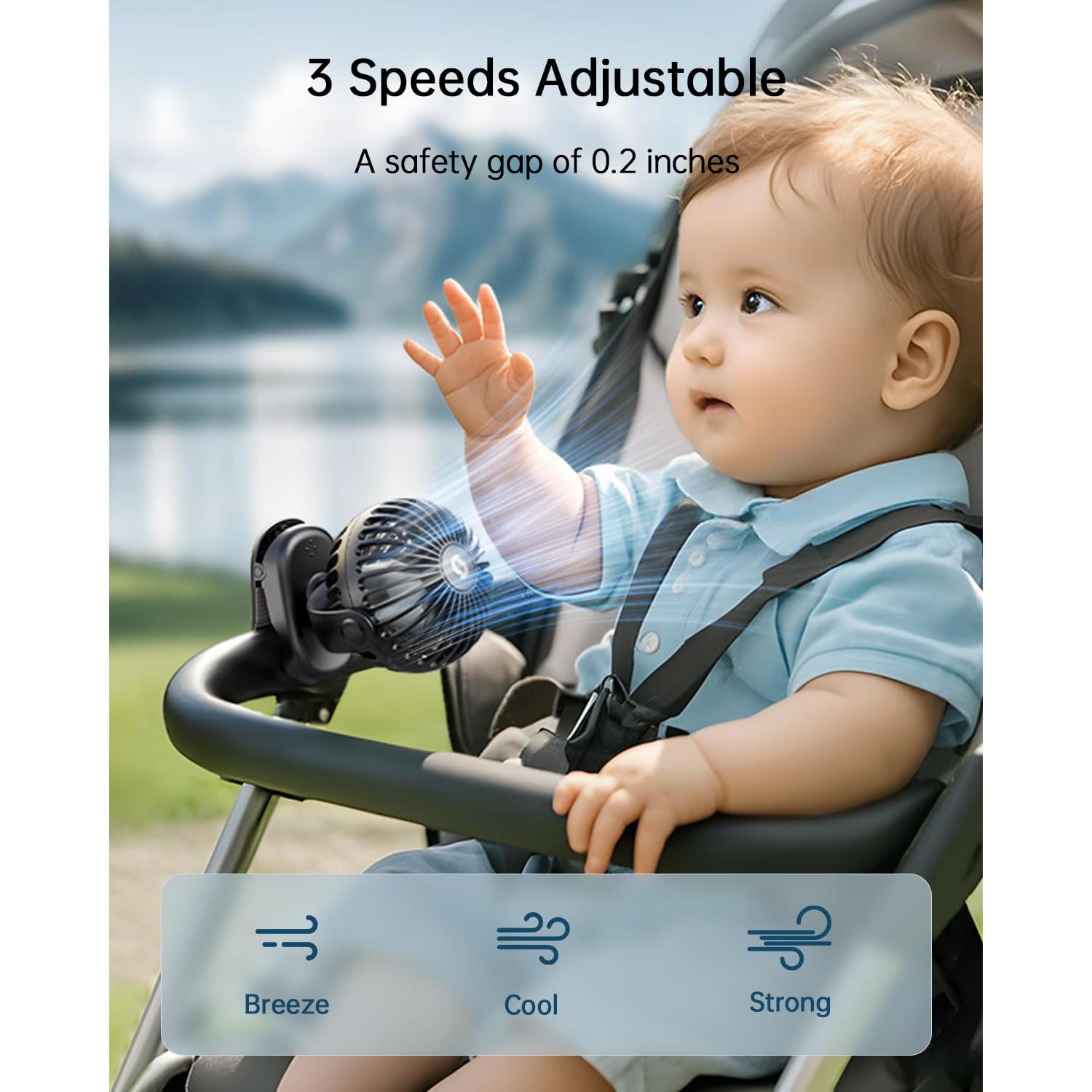 Ventilador de Clip SWEETFULL S27 Mini Recargable 3 Velocidades