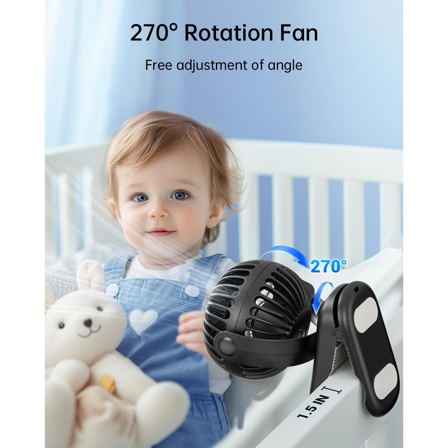 Ventilador de Clip SWEETFULL S27 Mini Recargable 3 Velocidades