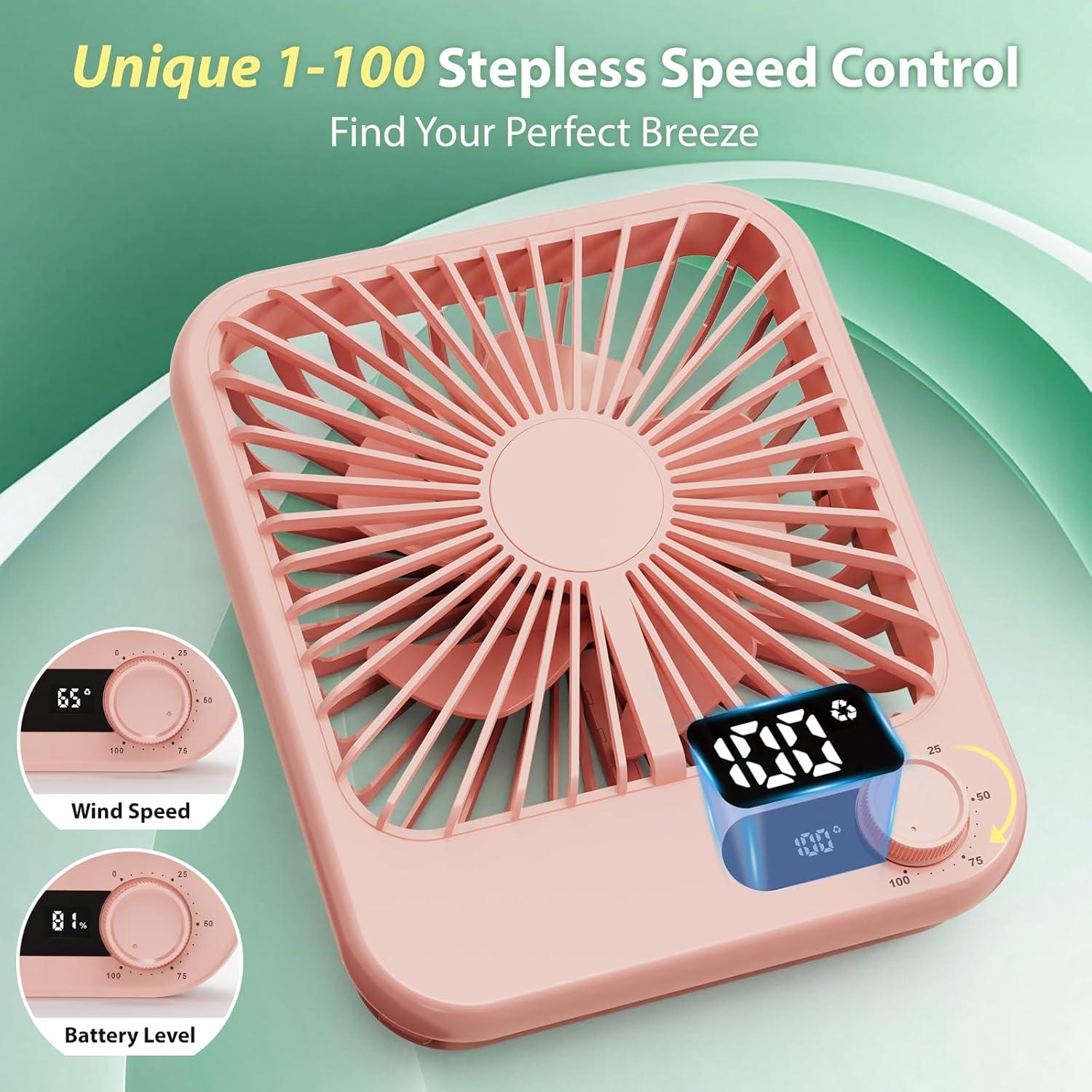 Ventilador de Viaje Portátil Zaardend Rosa 100 Velocidades