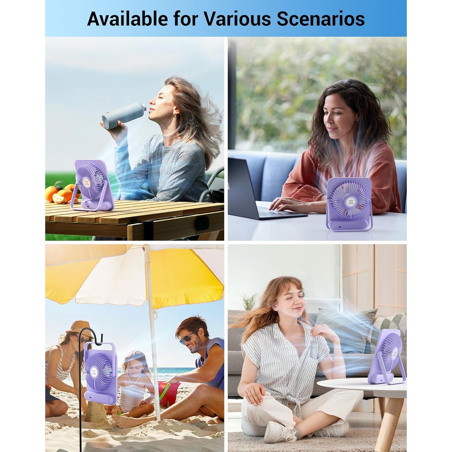 Ventilador de Escritorio Portátil WHATOOK HL008 2000mAh Silencioso