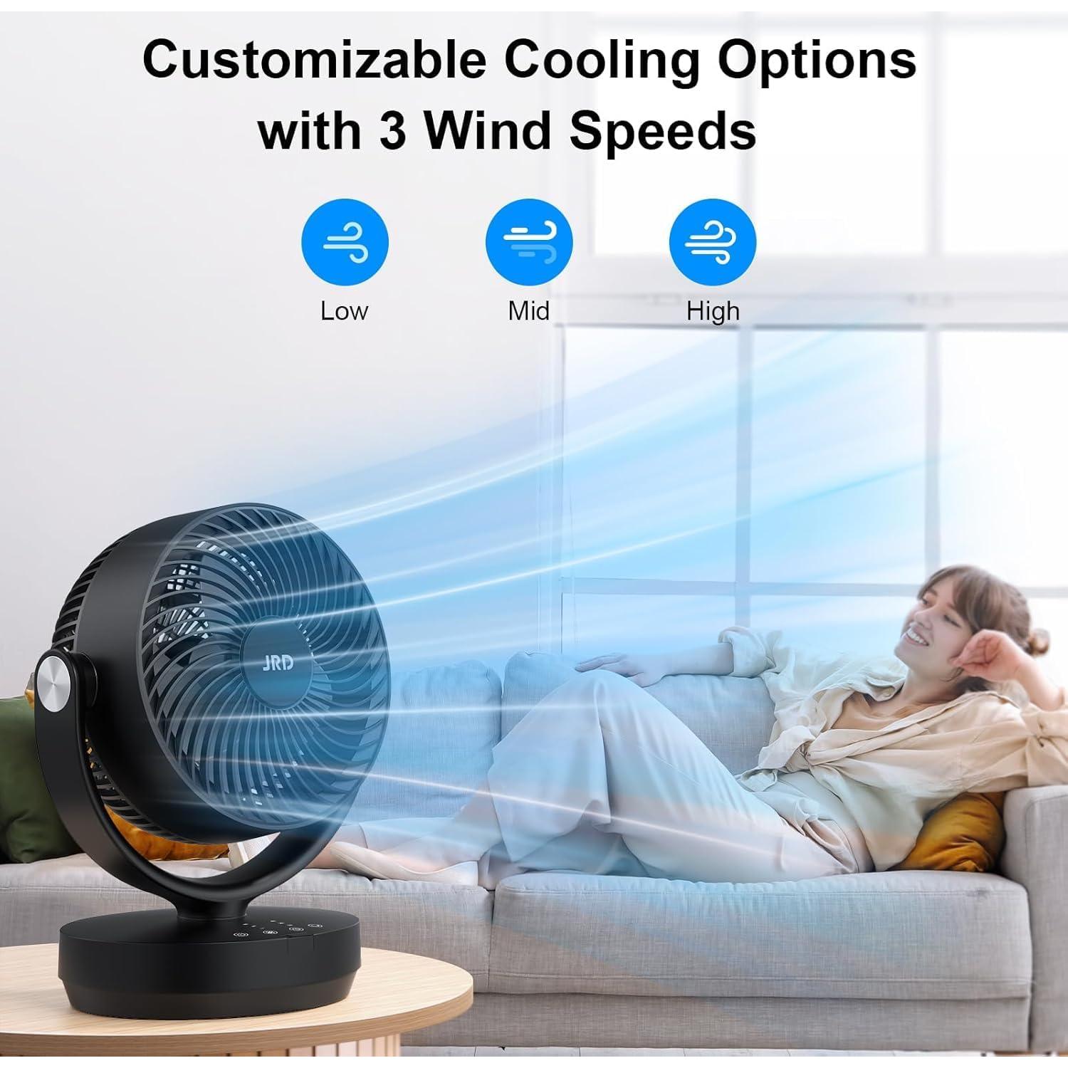 Ventilador de Mesa JRD FXH23001R Oscilante 90° 3 Velocidades