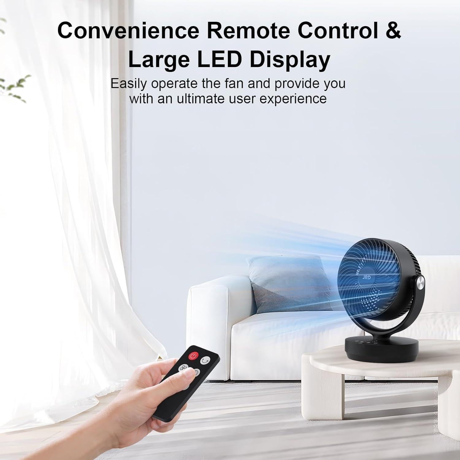 Ventilador de Mesa JRD FXH23001R Oscilante 90° 3 Velocidades