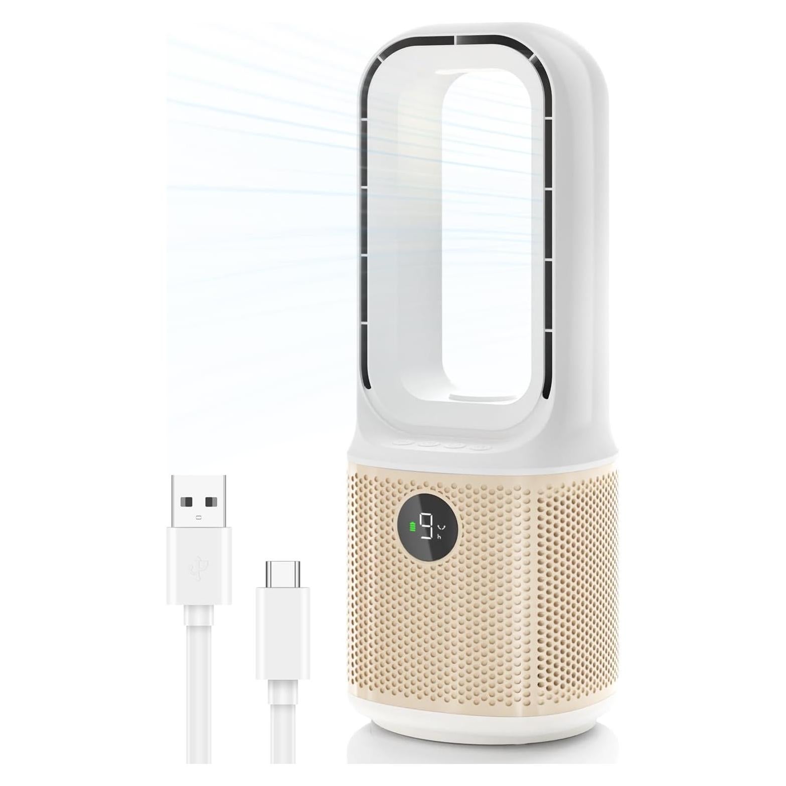 Ventilador de Escritorio MEIIS Sin Aspas 14" Recargable USB 9 Velocidades