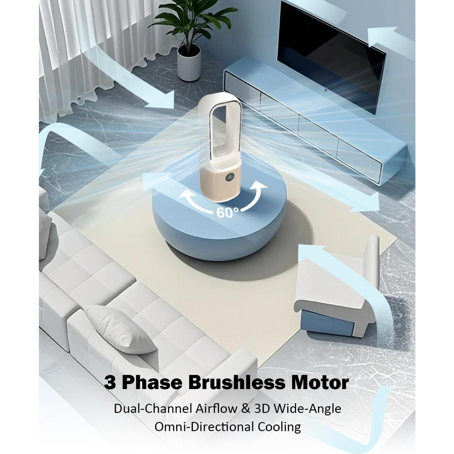 Ventilador de Escritorio MEIIS Sin Aspas 14" Recargable USB 9 Velocidades