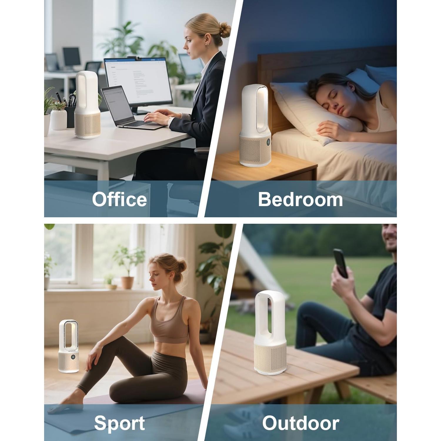 Ventilador de Escritorio MEIIS Sin Aspas 14" Recargable USB 9 Velocidades