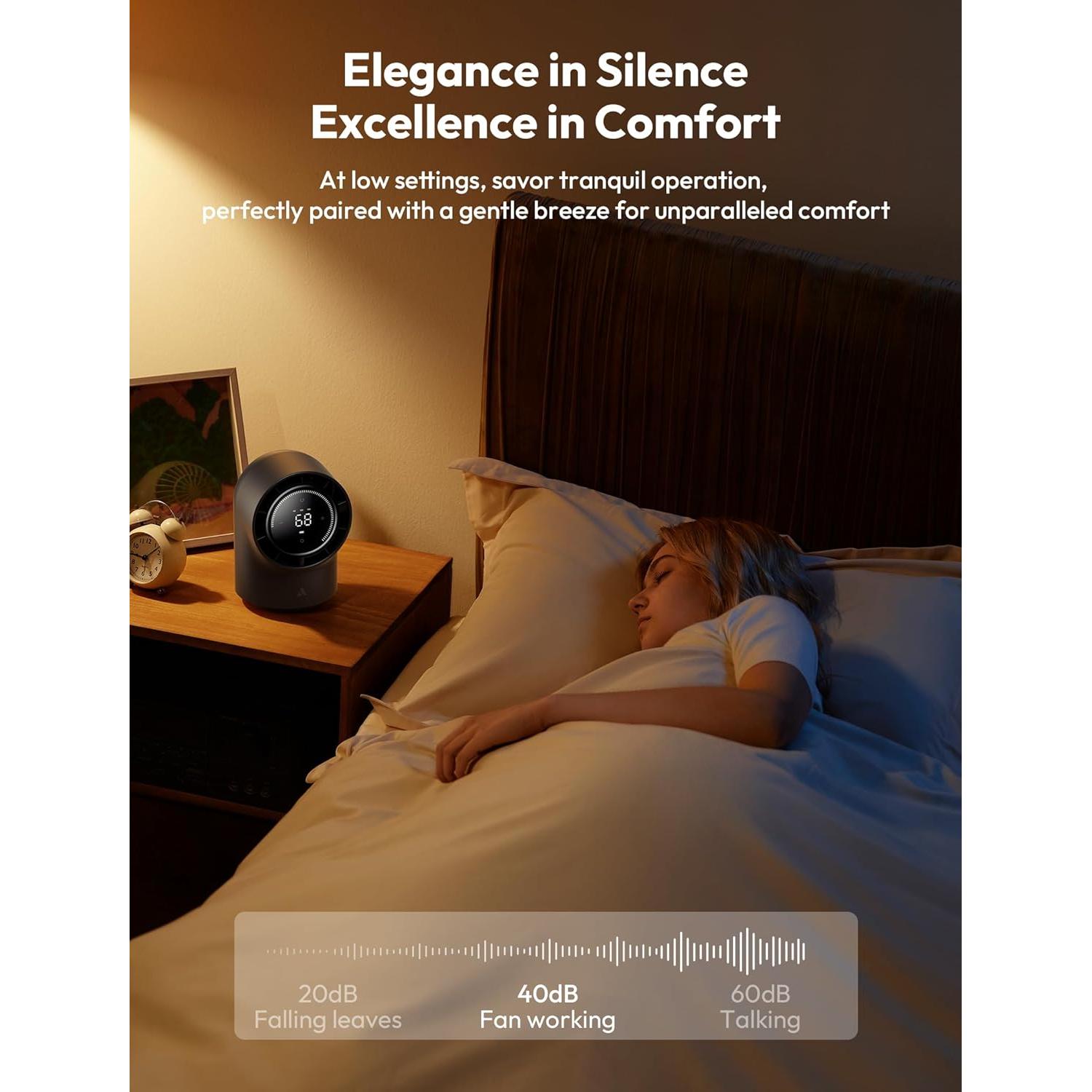 Ventilador de Mesa Aecooly Control Táctil 8000mAh 100 Velocidades