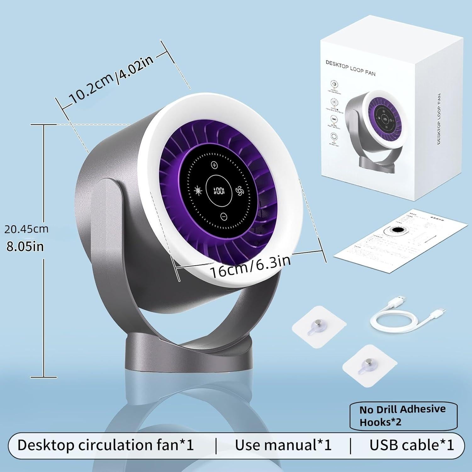 Ventilador de Mesa ZYXMLZ FAN-THS Recargable USB Silencioso