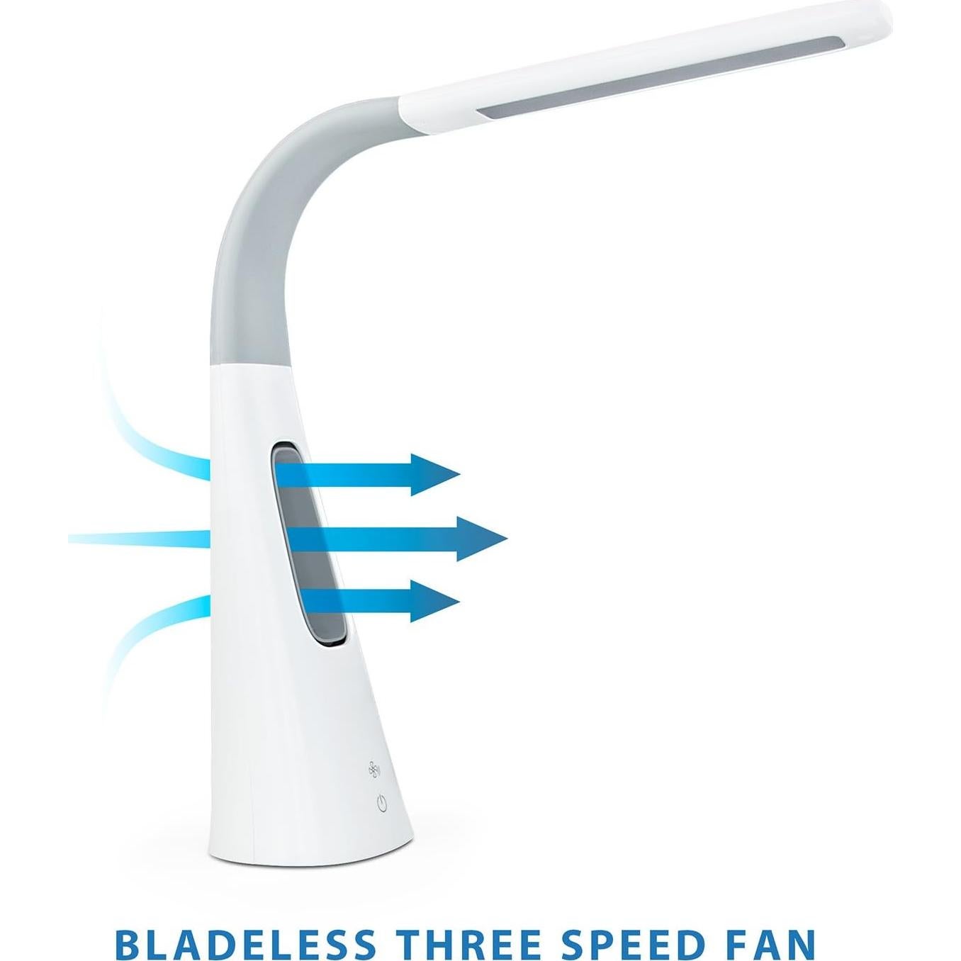 Lámpara de Escritorio LED Turcom TS-7006 con Ventilador Sin Aspas