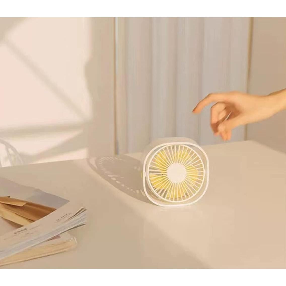 Ventilador de Escritorio USB Genérico Cubo Blanco 3 Velocidades