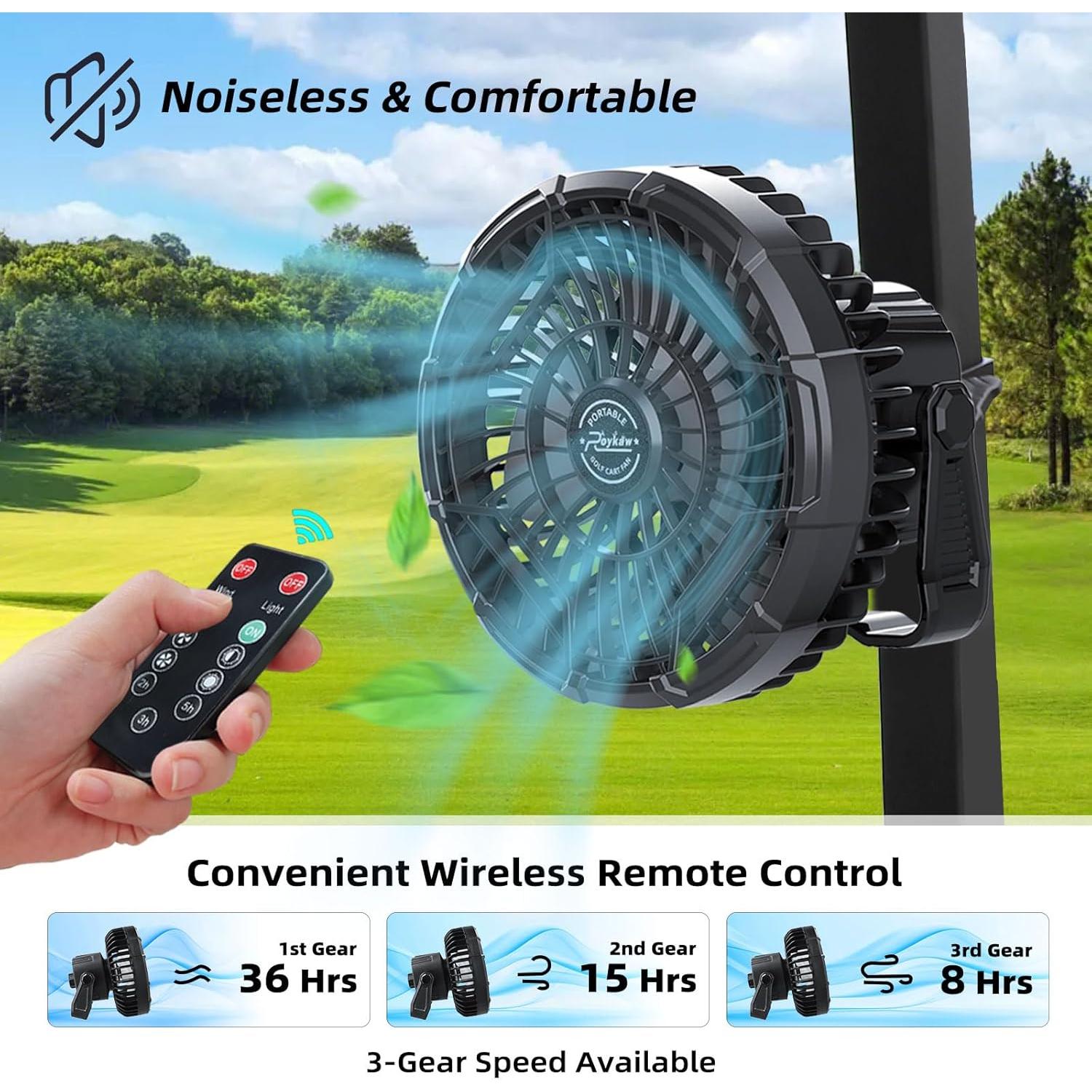 Ventilador Recargable Portátil Roykaw G-0545 con LED y Control Remoto