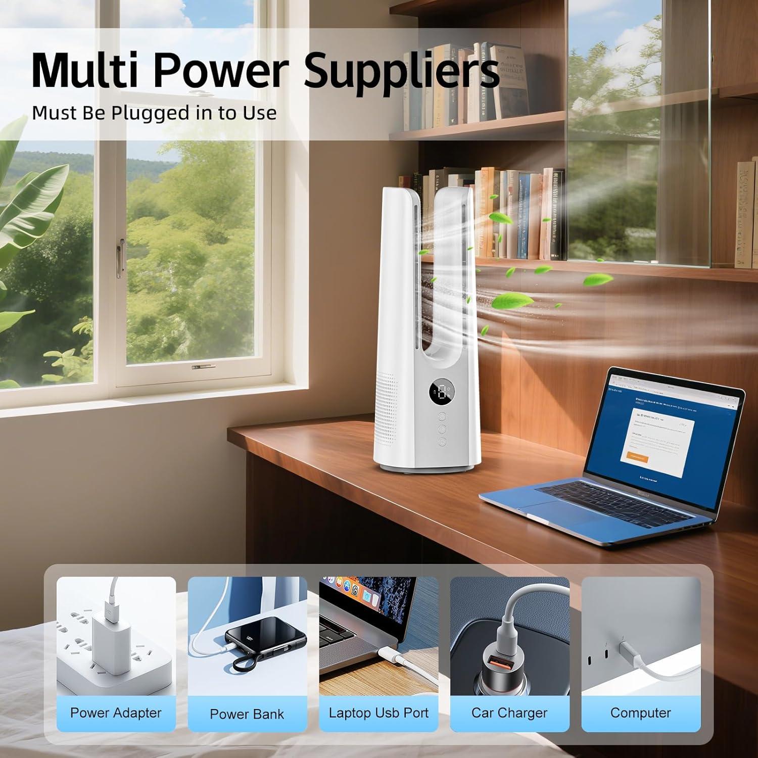 Ventilador de Escritorio KONSIDEN F14-W 34 cm Sin Aspas 9 Velocidades