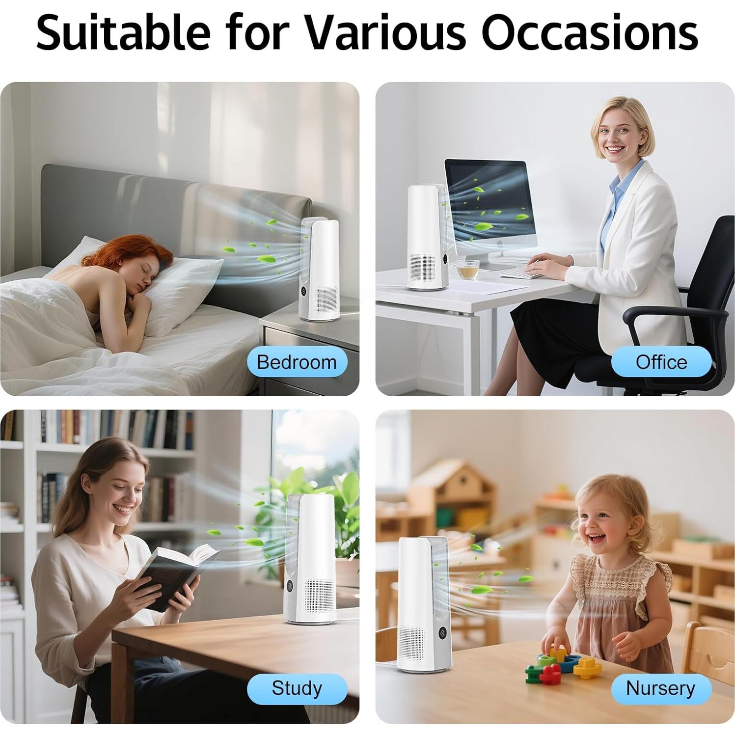 Ventilador de Escritorio KONSIDEN F14-W 34 cm Sin Aspas 9 Velocidades