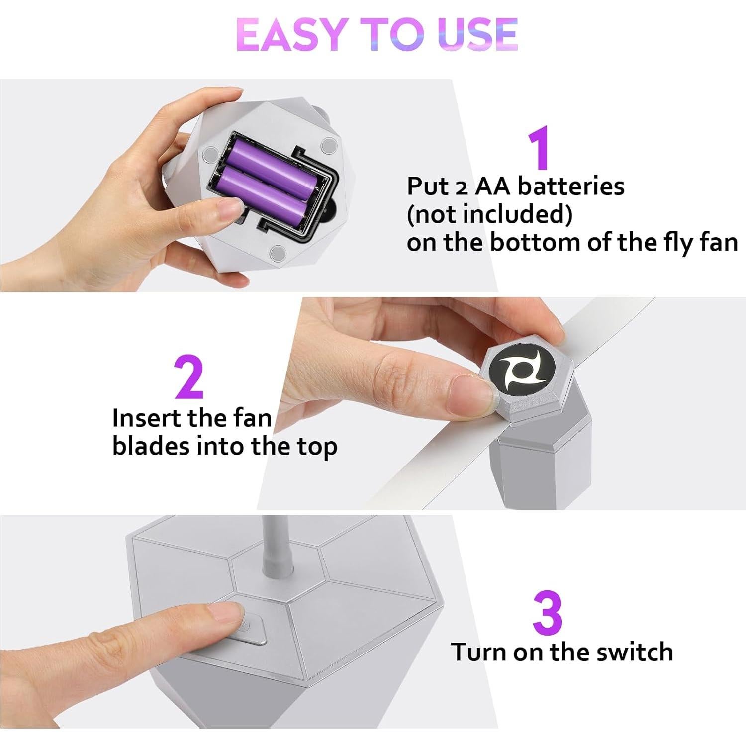 Ventilador Repelente de Moscas PIMAG - Paquete de 4 Plata