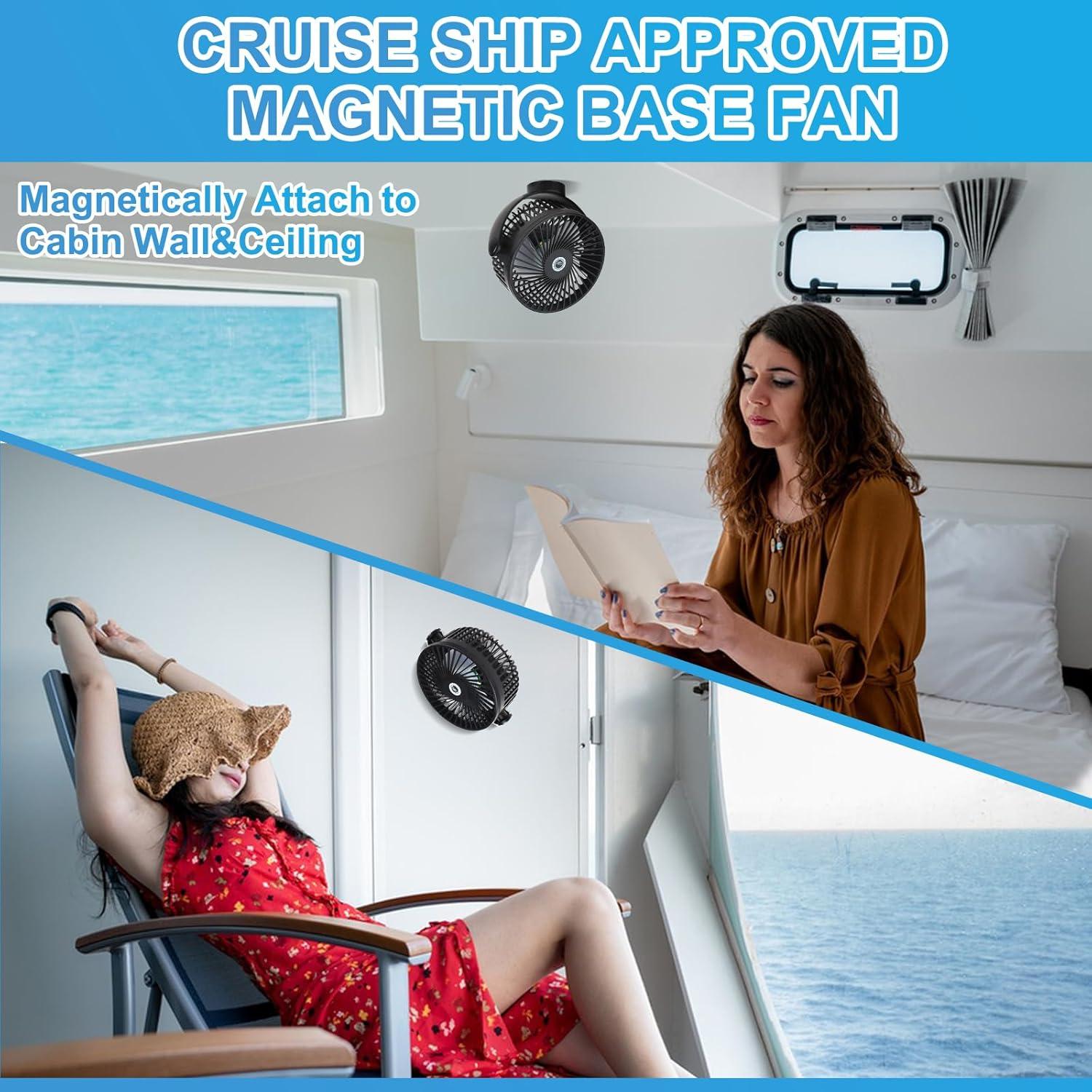 Ventilador de Crucero CruiSeaU Magnético 8000mAh Luz LED
