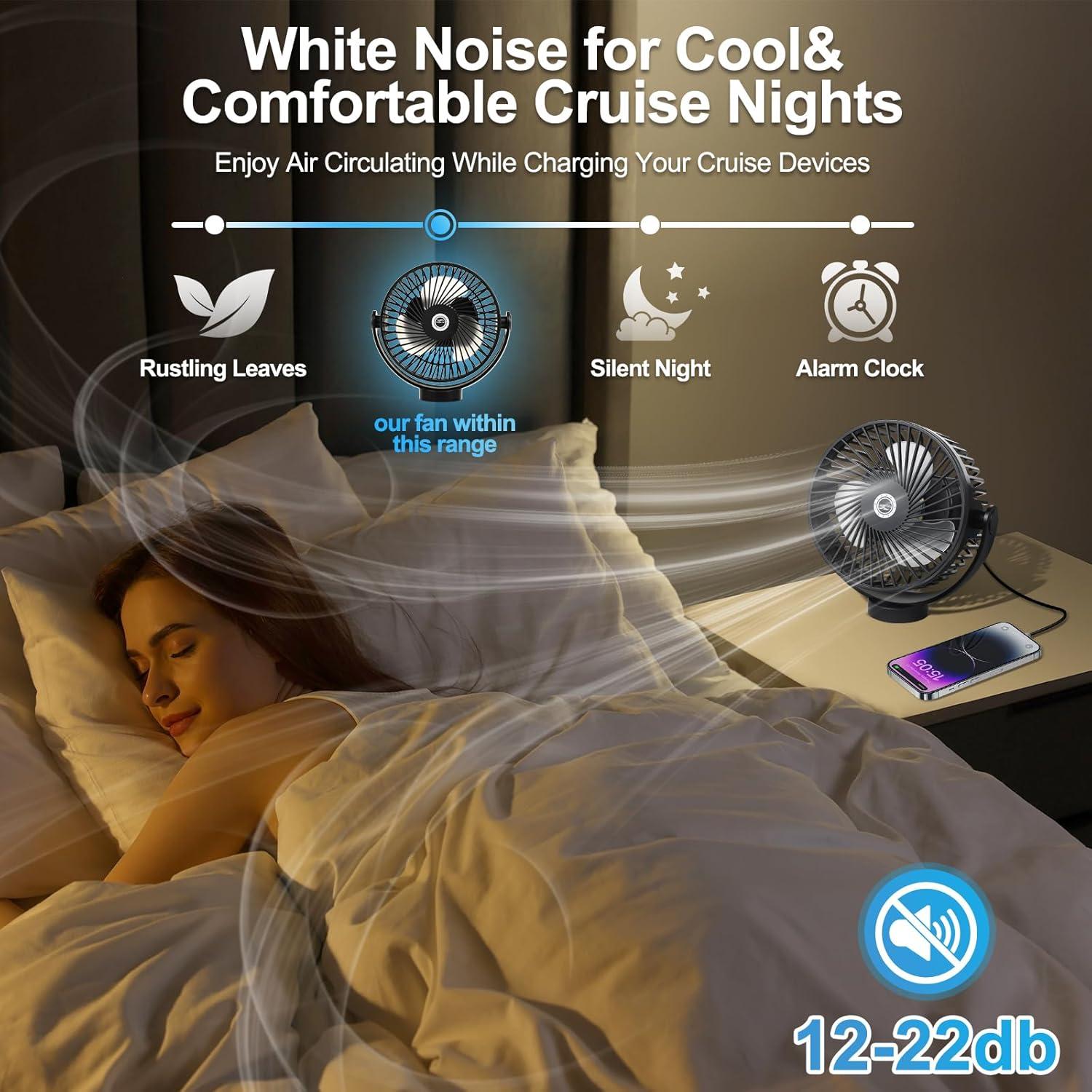 Ventilador de Crucero CruiSeaU Magnético 8000mAh Luz LED