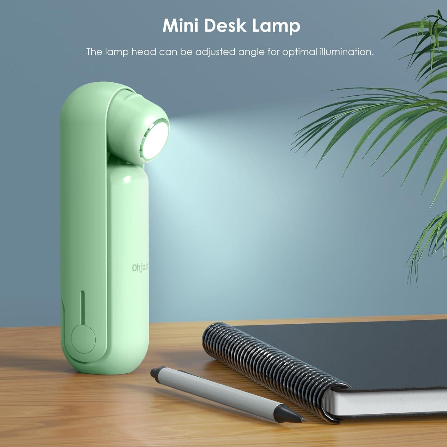 Ventilador portátil 4 en 1 Ohjoin recargable USB verde claro