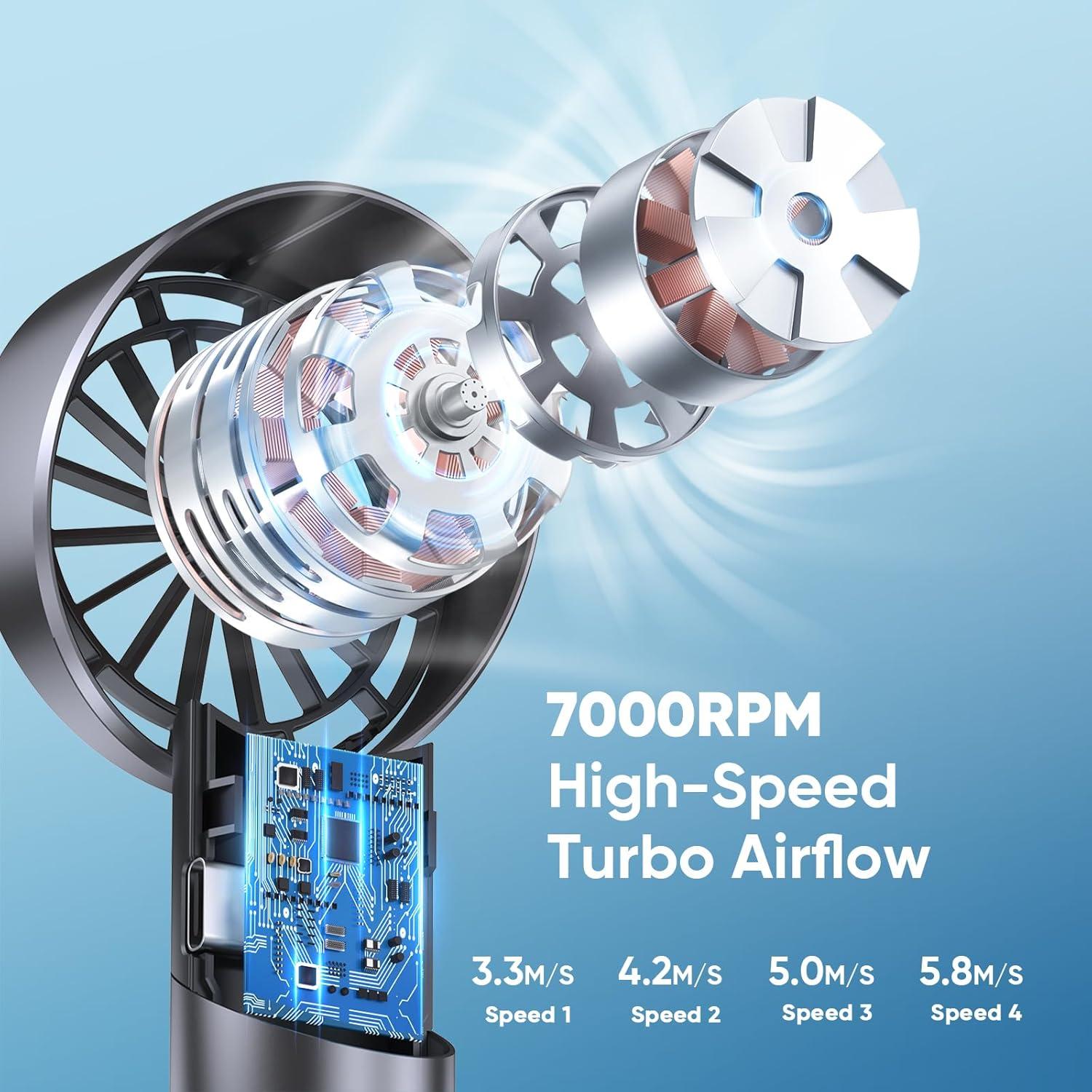 Ventilador Turbo Portátil AMACOOL G3 Recargable 17h 4 Velocidades