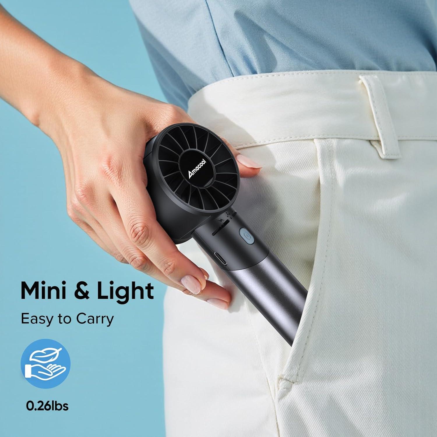 Ventilador Turbo Portátil AMACOOL G3 Recargable 17h 4 Velocidades
