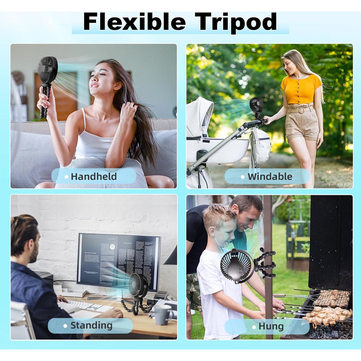 Ventilador Portátil Recargable PaPaFboy F1 3 Velocidades Negro