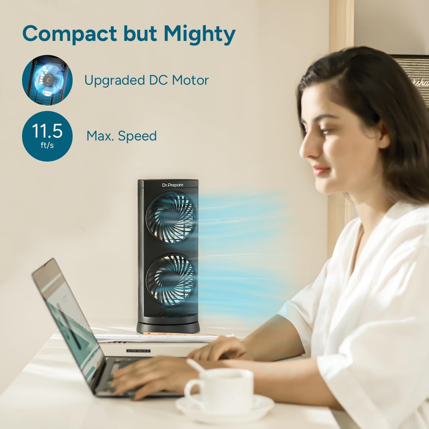 Ventilador de Torre USB Dr. Prepare DCDF11-G1, 3 Velocidades, Oscilante 110°