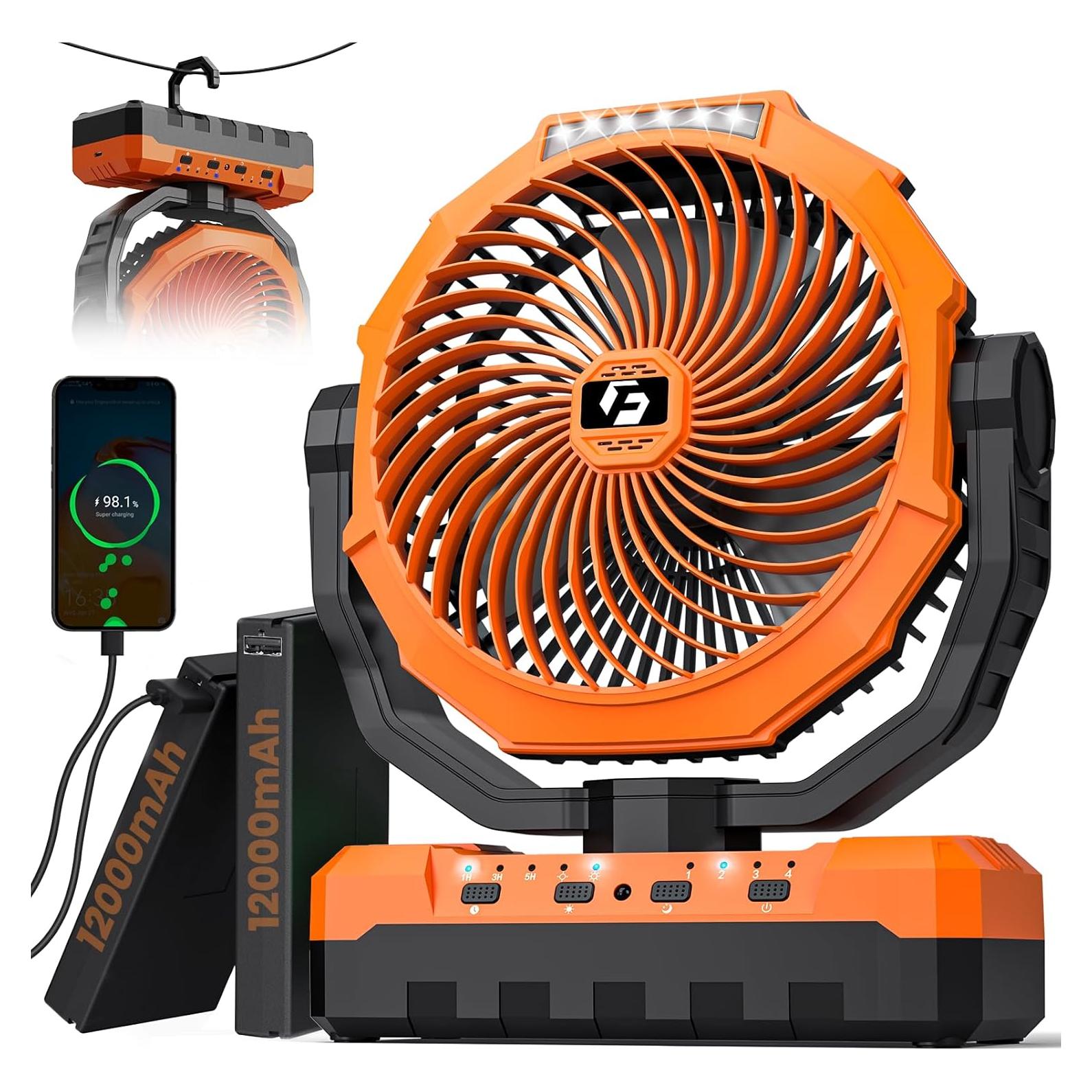 Ventilador de Camping Wavmill 24000mAh Recargable con Luz LED
