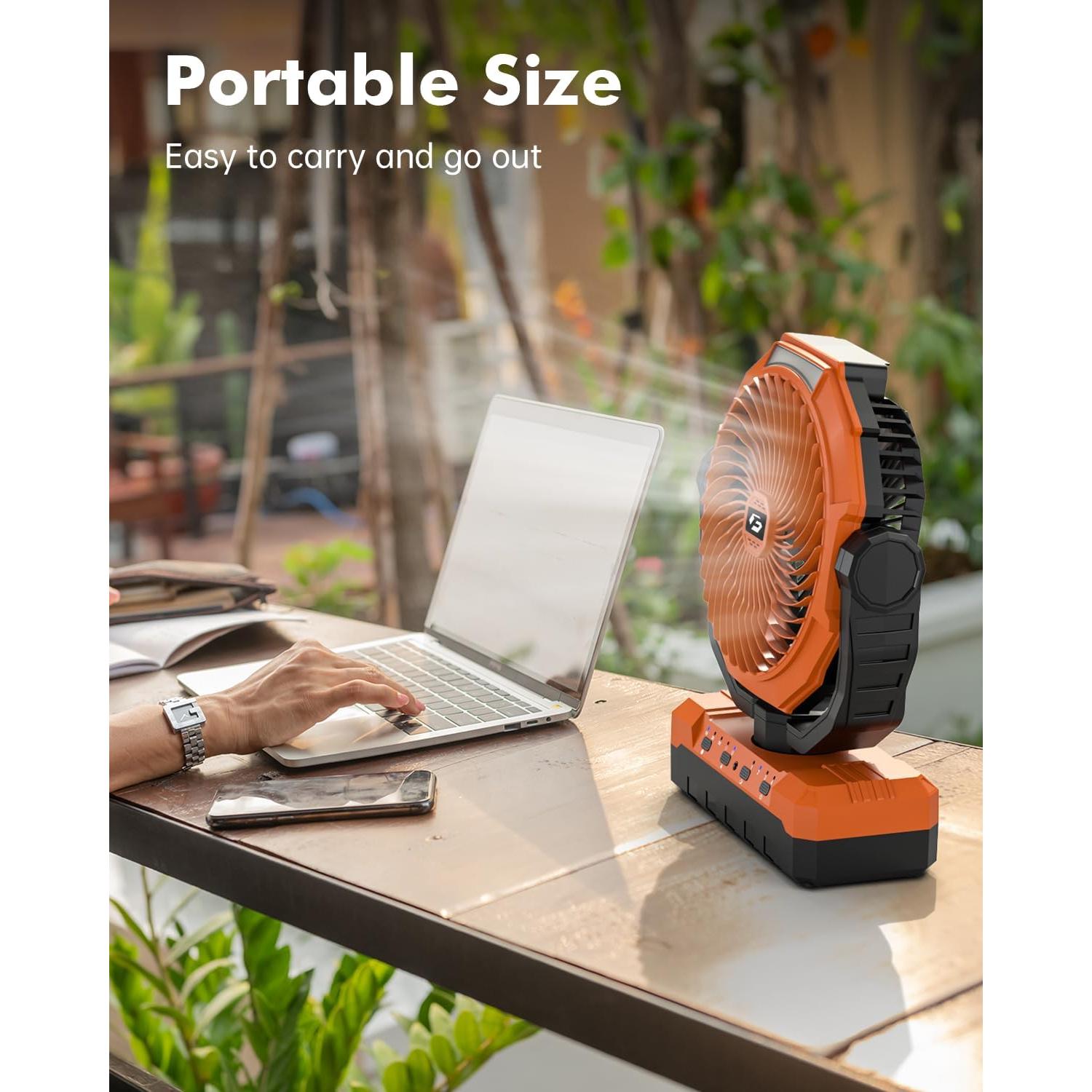 Ventilador de Camping Wavmill 24000mAh Recargable con Luz LED