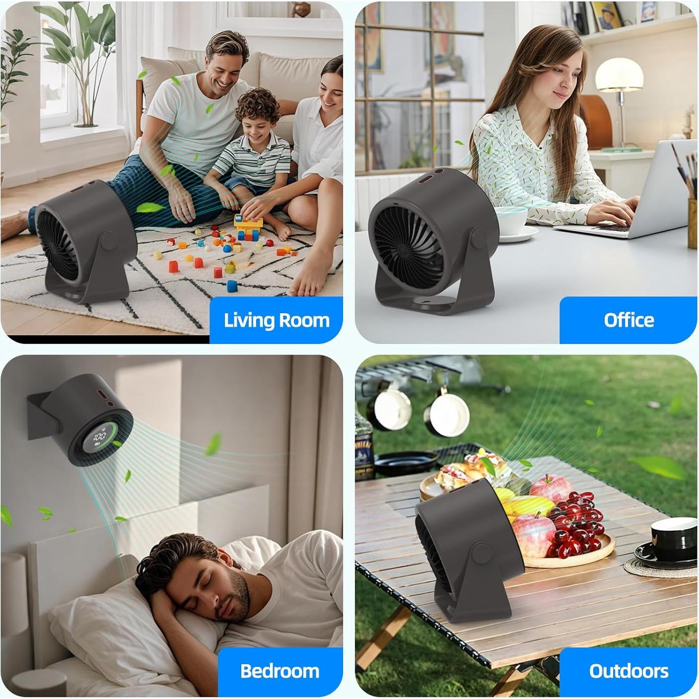 Ventilador de Mesa BETTDOW GFS008 Gris, 100 Velocidades, Silencioso