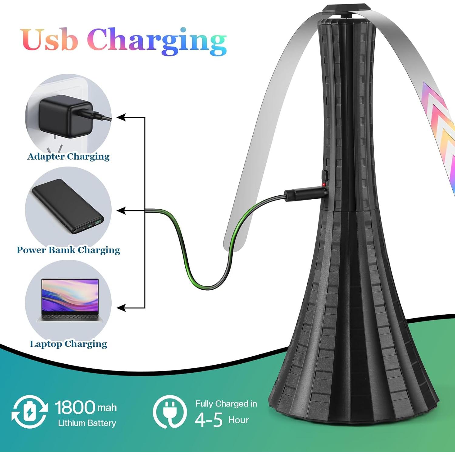 Ventiladores de Moscas Recargables Adawook 4PCS Negro