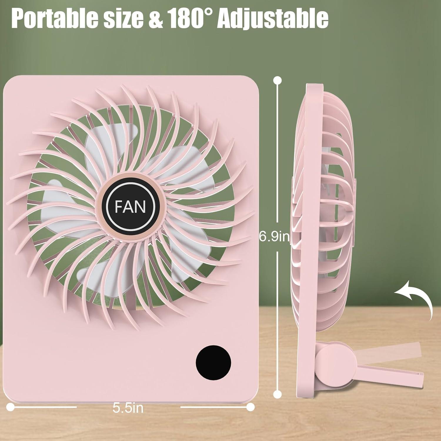 Ventilador de Escritorio Tertan X20 Plegable 180° 5 Velocidades Rosa