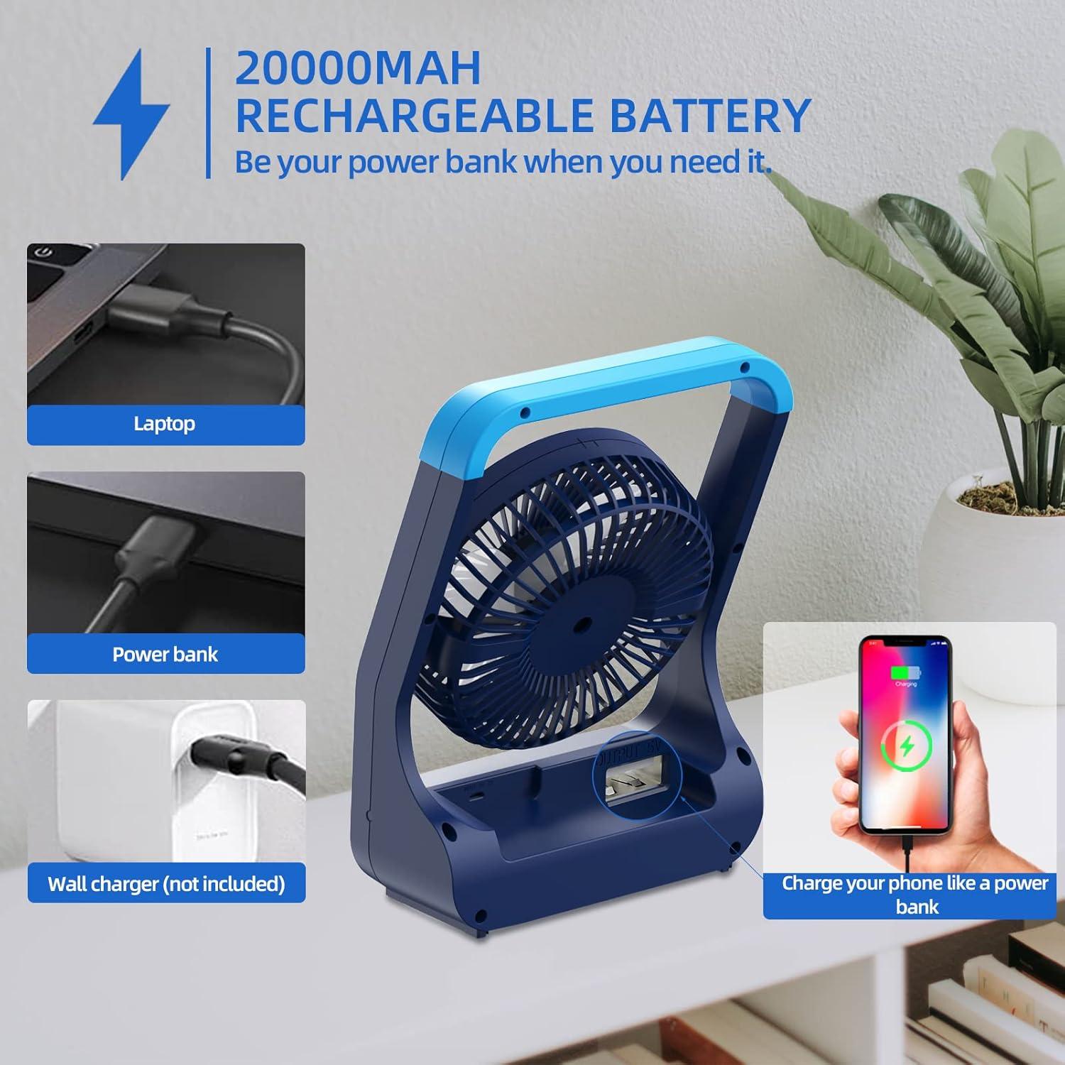Ventilador de Mesa Portátil Dorobeen TF32B 20000mAh USB