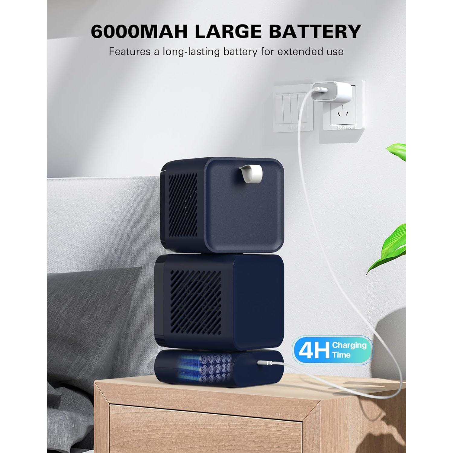 Ventilador de Mesa Hotsales 11" Recargable 6000mAh 6 Velocidades