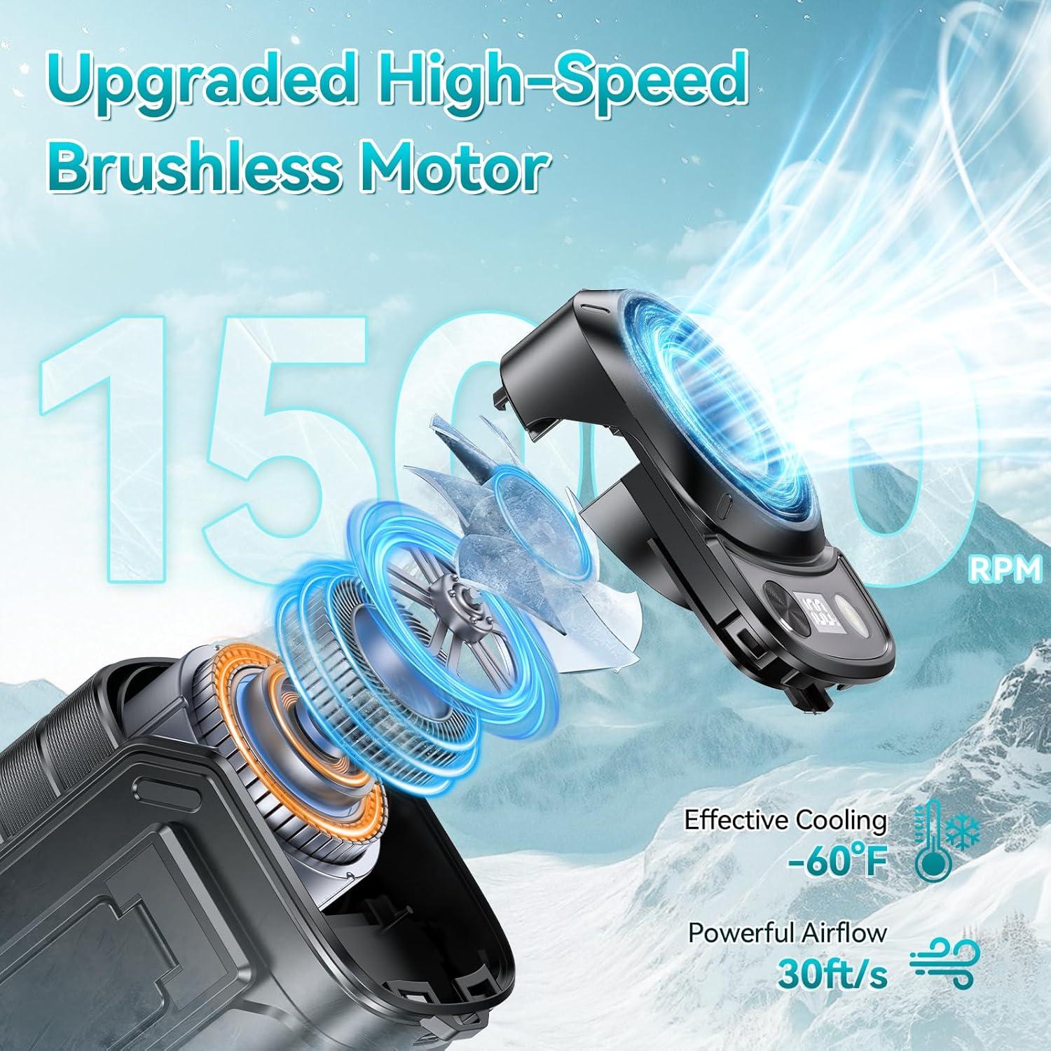 Ventilador de Cintura AHOZEE 10000mAh 5 Velocidades Portátil