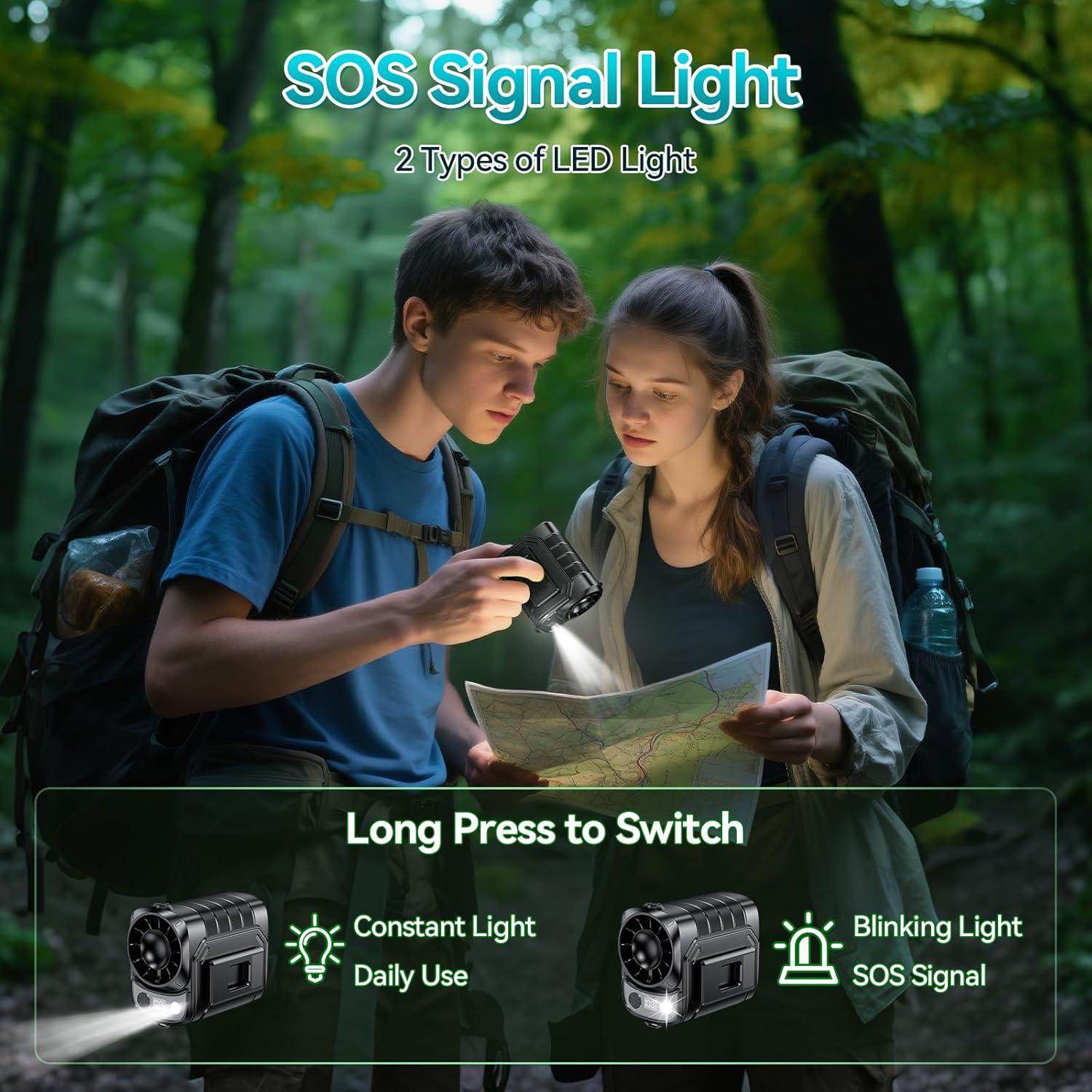 Ventilador de Cintura AHOZEE 10000mAh 5 Velocidades Portátil