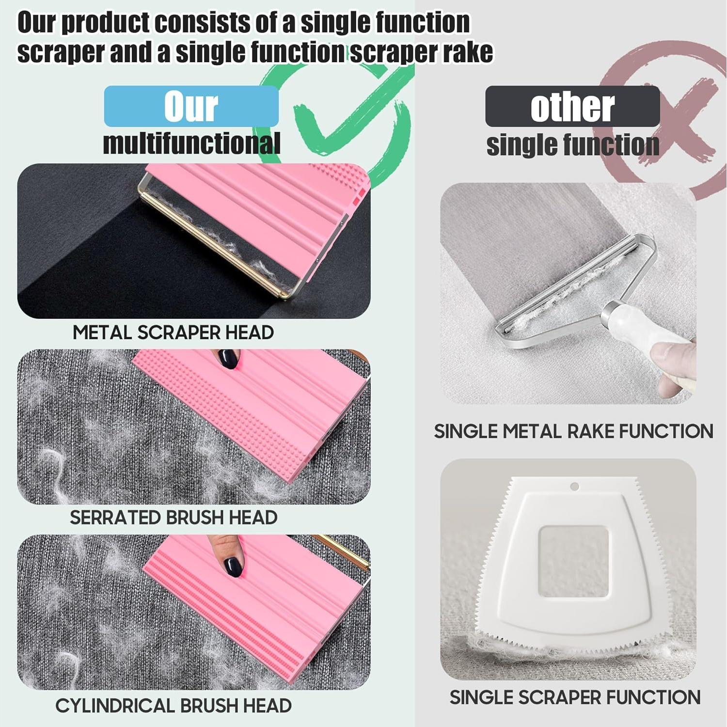 Removedor de Pelo de Mascota SAMFAT Rosa 2-en-1 Reutilizable