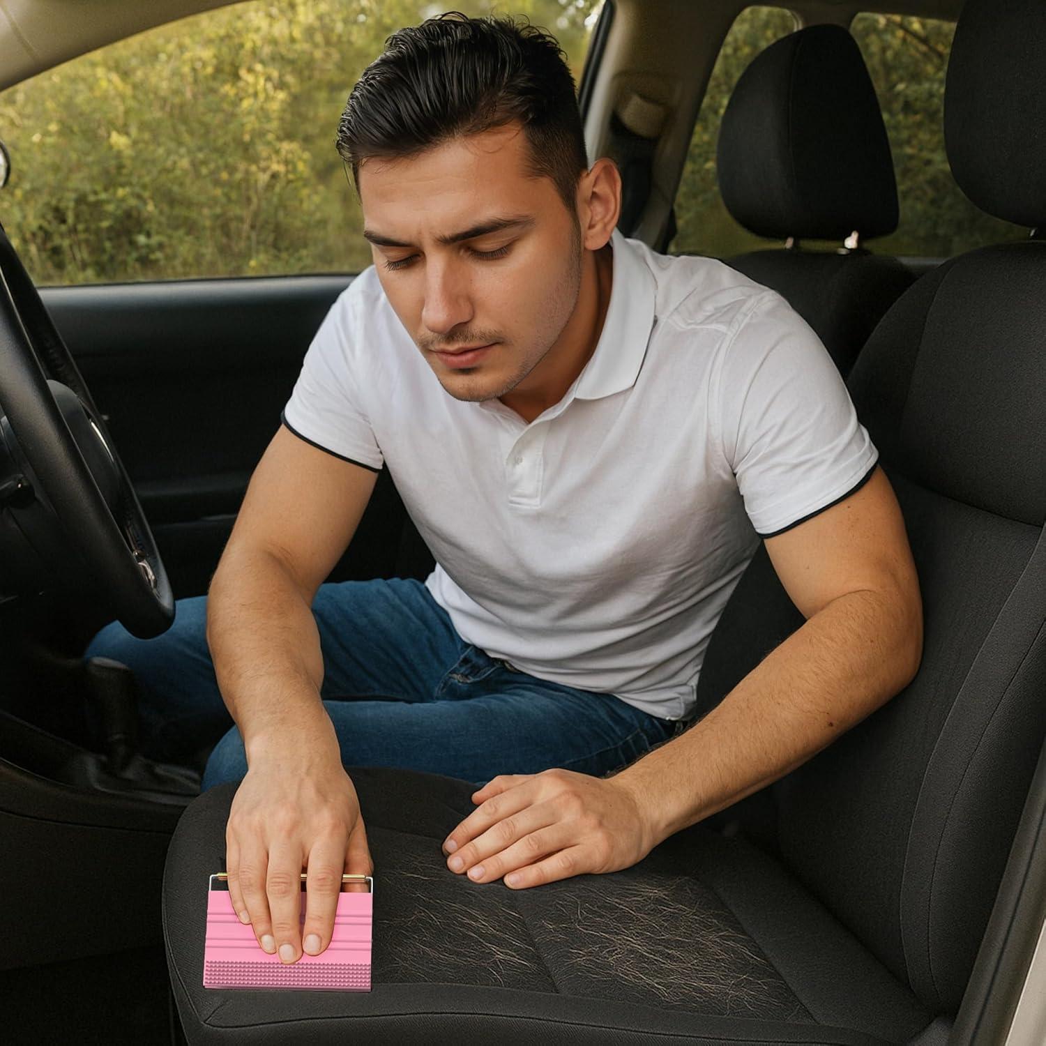 Removedor de Pelo de Mascota SAMFAT Rosa 2-en-1 Reutilizable